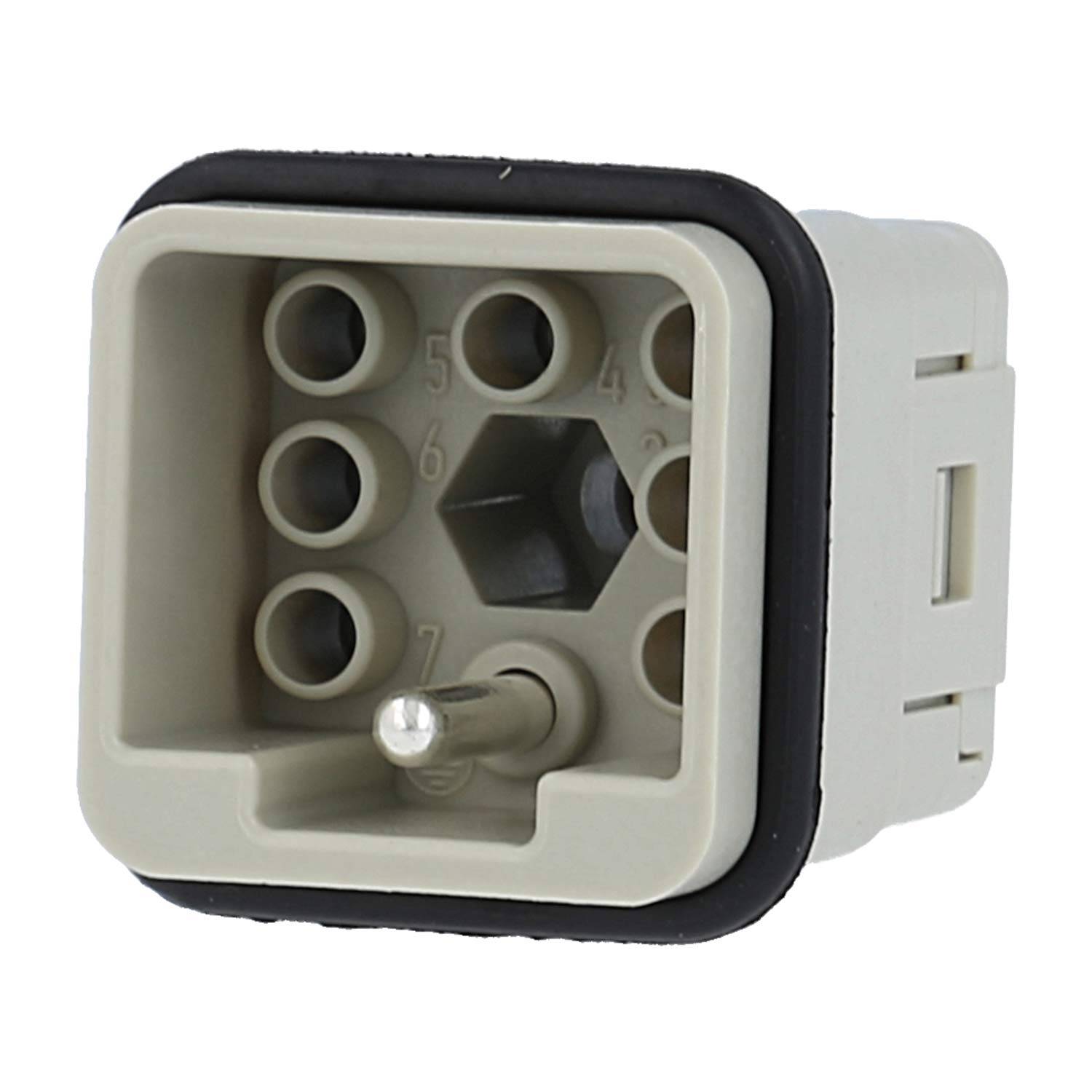 HARTING Han Q7/0 Stifteinsatz (M) Crimp- / Schraubanschluss (PE), 7-polig+PE 400V, 10A - 1 Stück-0