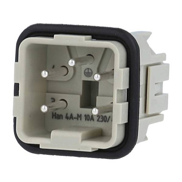 HARTING Han 4A Stifteinsatz (M) Schraubanschluss, 4-polig+PE 230V/400V, 10A - 1 Stück
