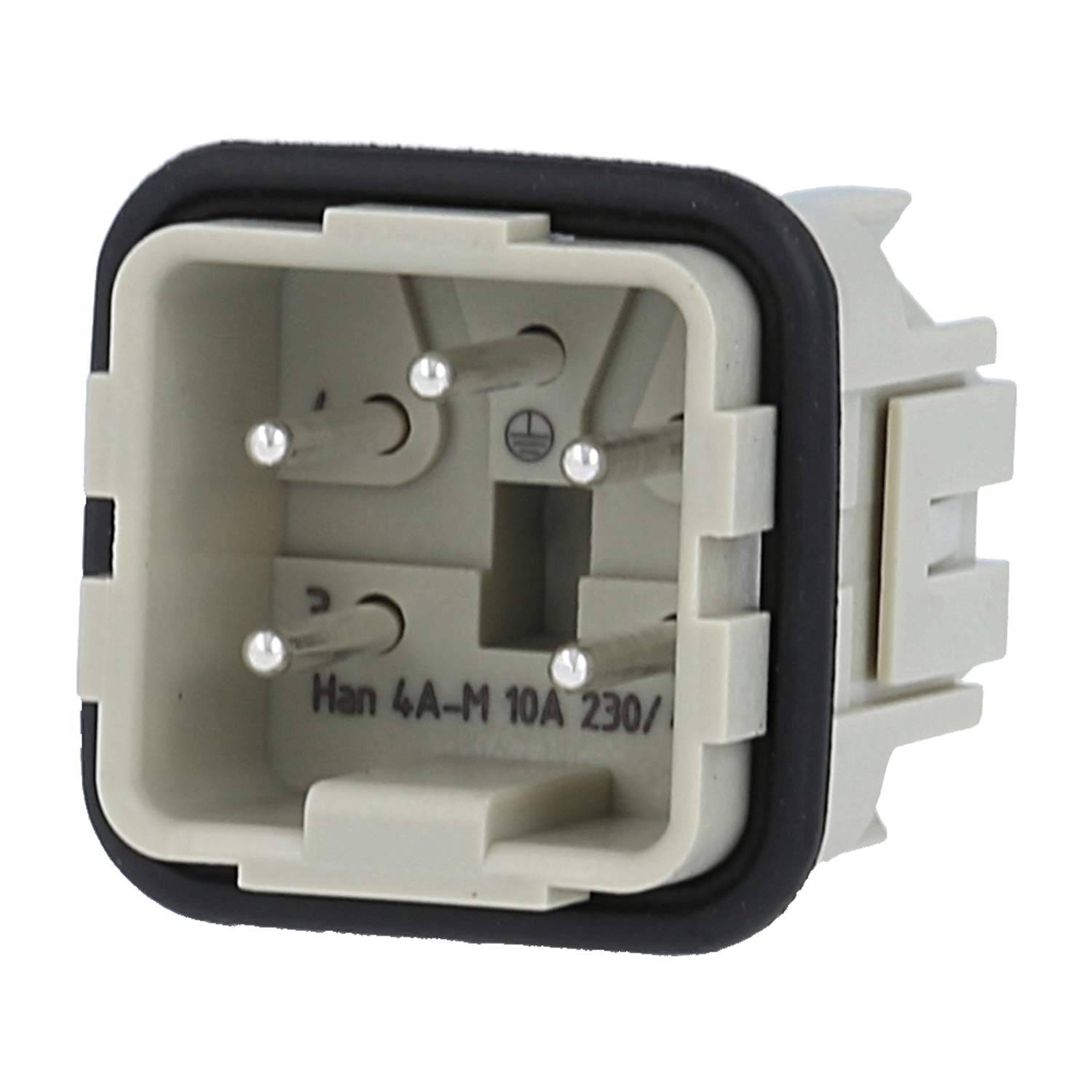 HARTING Han 4A Stifteinsatz (M) Schraubanschluss, 4-polig+PE 230V/400V, 10A - 1 Stück-0