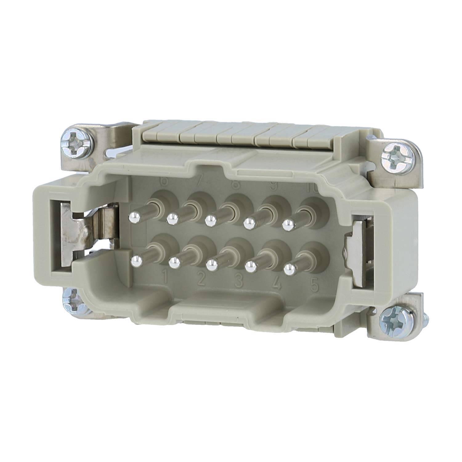 HARTING Han 10ESS Stifteinsatz (M) Doppel-Käfigzugfederanschluss, 10-polig+PE 500V, 16A - 1 Stück-0