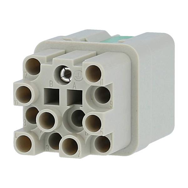 HARTING Han Q12/0 Buchseneinsatz (F) Crimp- / Quick-Lock-Anschluss (PE), 12-polig+PE 400V, 10A - 1 Stück