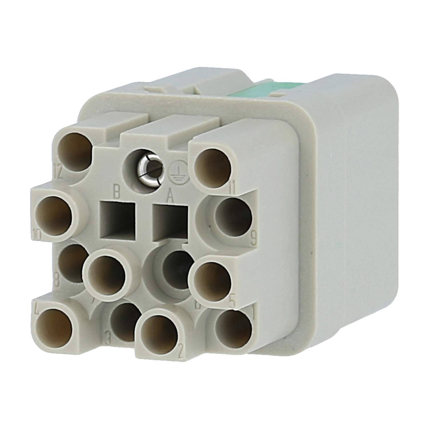 HARTING Han Q12/0 Buchseneinsatz (F) Crimp- / Quick-Lock-Anschluss (PE), 12-polig+PE 400V, 10A - 1 Stück-0