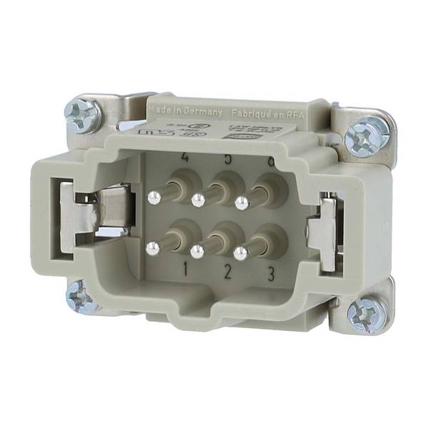 Harting 09330062601, Han 6E Stifteinsatz (M) Schraubanschluss, 6-polig+PE 500V