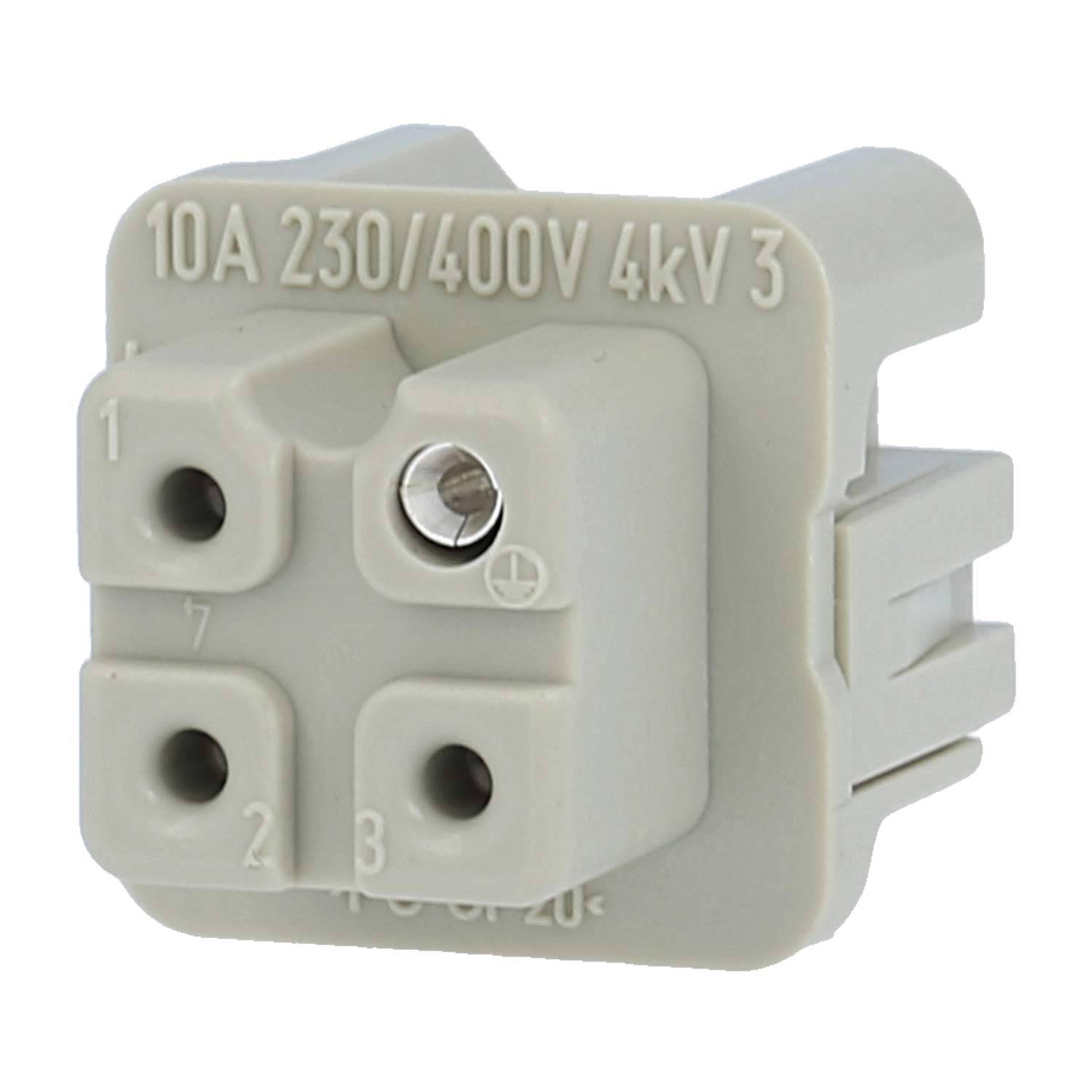 HARTING Han 3A Buchseneinsatz (F) Schraubanschluss, 3-polig+PE 230V/400V, 10A - 1 Stück-0