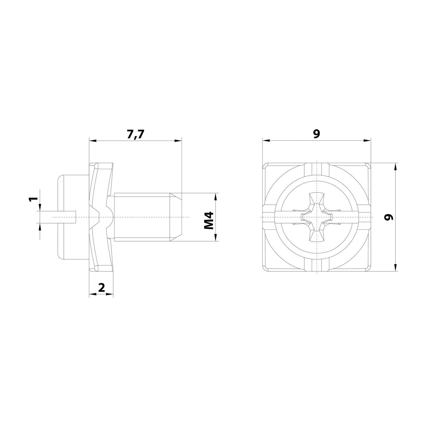 HARTING Schraube PE-Kombischraube M4 passend für Baureihe 6B - 24B - 1 Stück-1