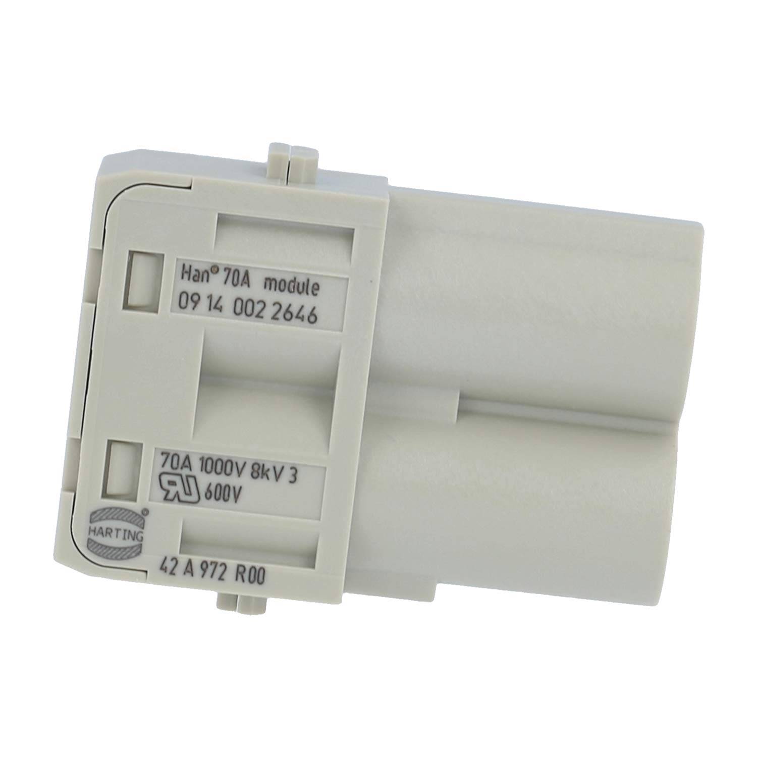 HARTING Han 70 Ampere Modul Stifteinsatz (M) Axialschraubanschluss, 2-polig 1000V, 70A - 1 Stück-4