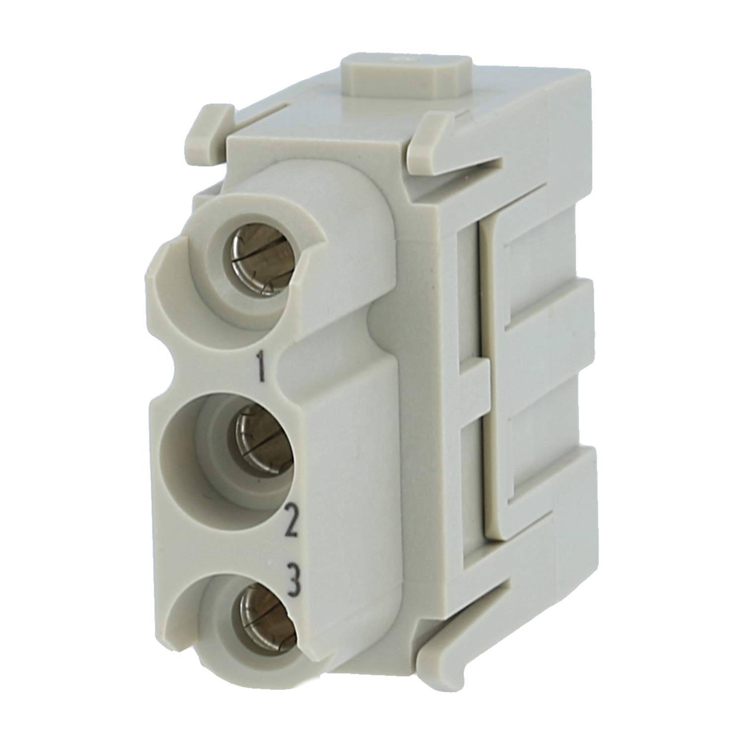 HARTING Han C Axial Modul Buchseneinsatz (F) Axialschraubanschluss, 3-polig 690V, 40A - 1 Stück-0