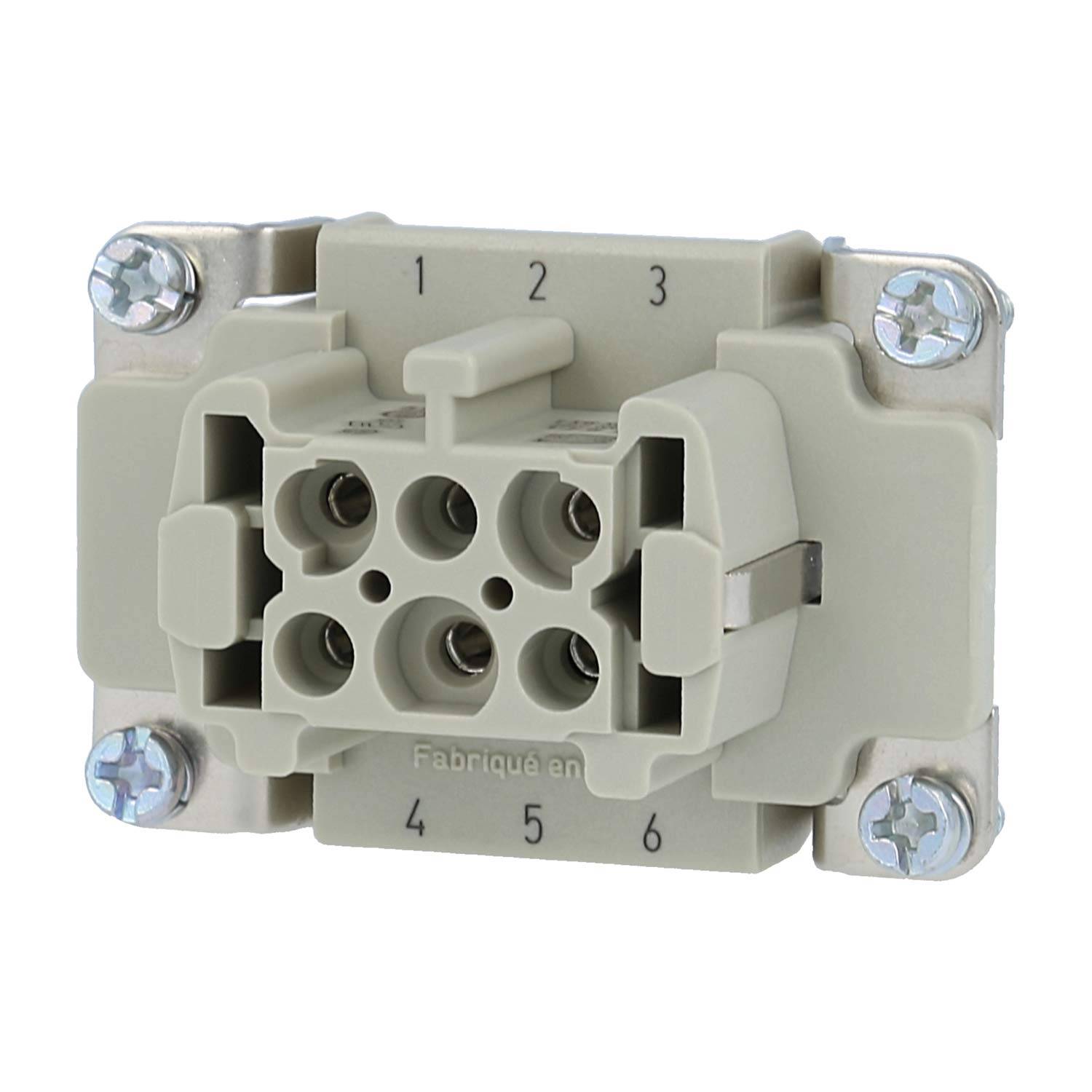 Harting 09330062701, Han 6E Buchseneinsatz (F) Schraubanschluss, 6-polig+PE 500V-0