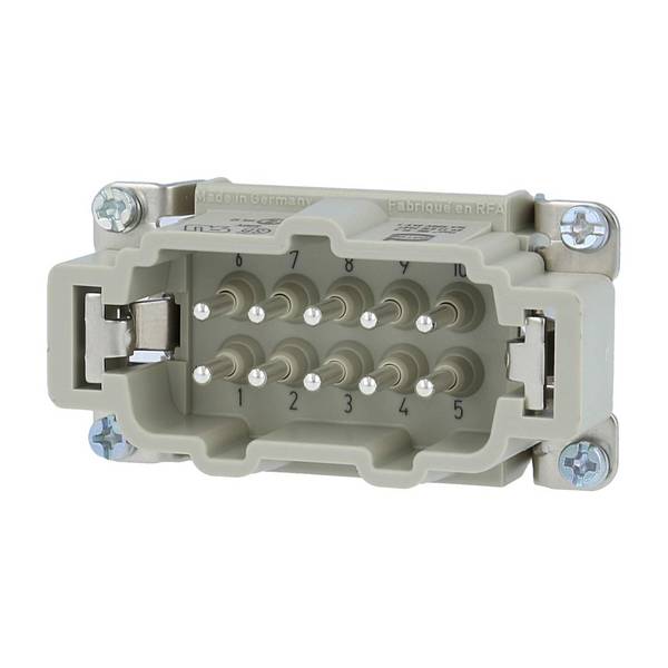 Harting 09330102601, Han 10E Stifteinsatz (M) Schraubanschluss, 10-polig+PE 500V