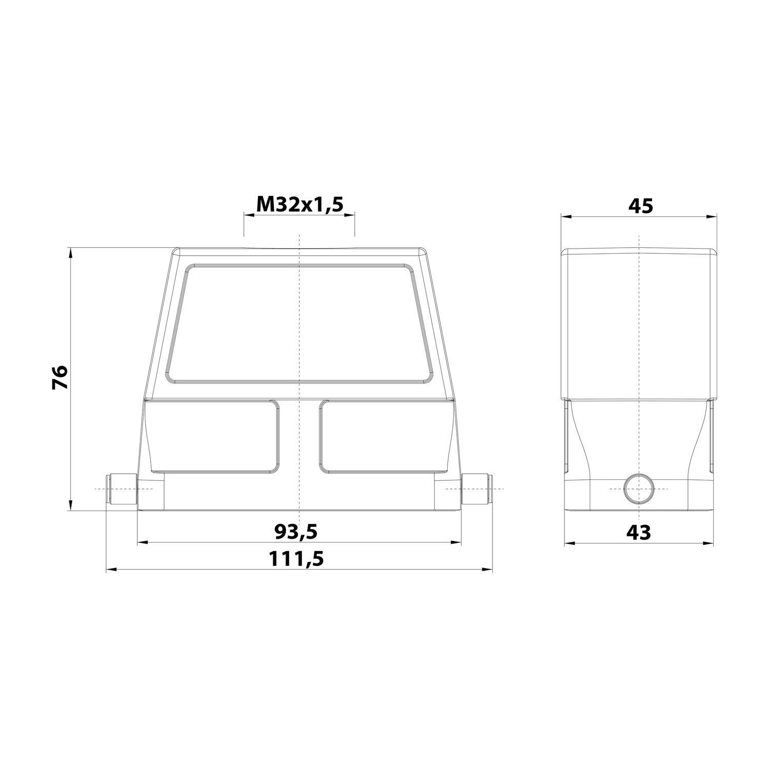 Harting Tüllengehäuse 19300160447-2