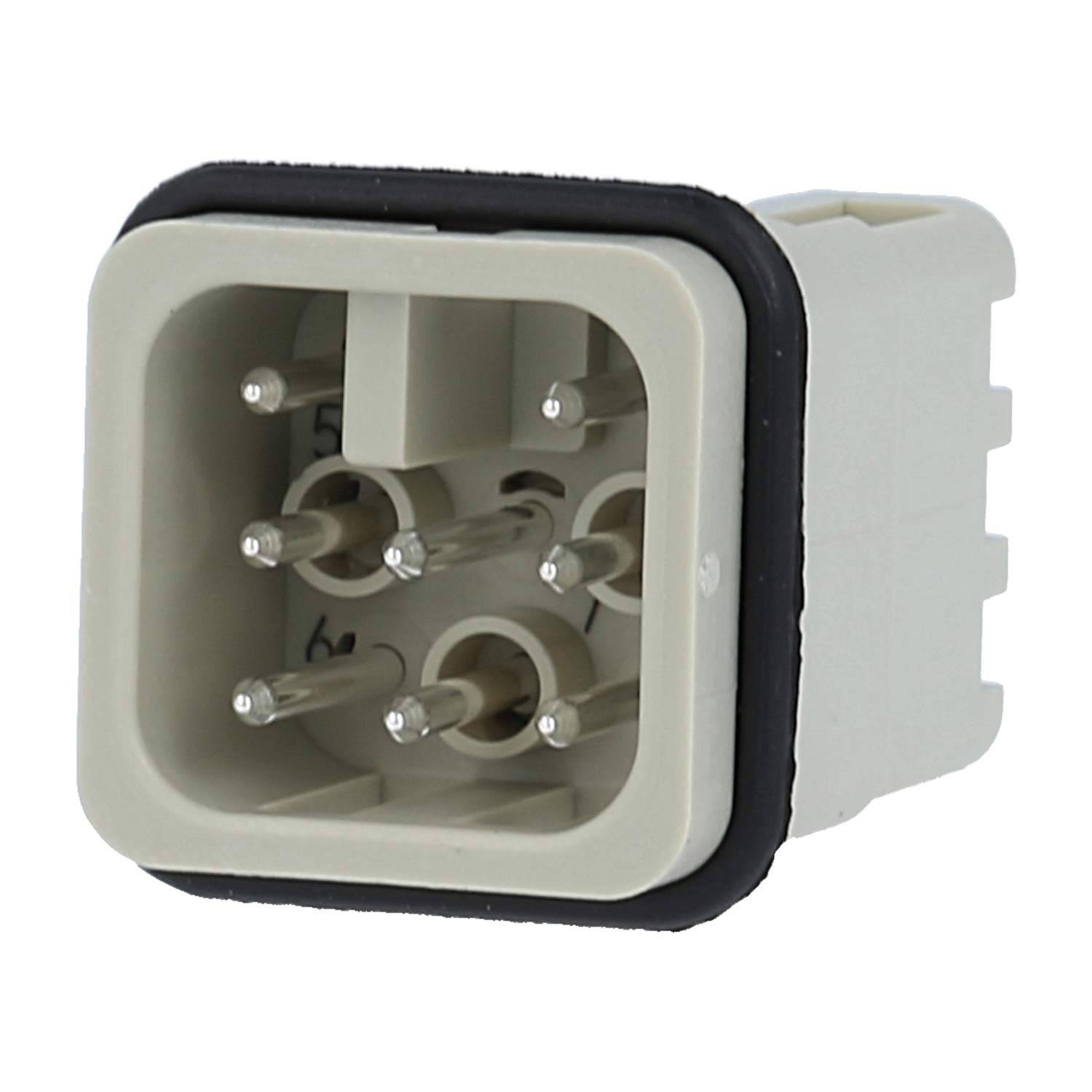 HARTING Han 7D Stifteinsatz (M) Quick-Lock-Anschluss, 7-polig+PE 250V, 10A - 1 Stück-0