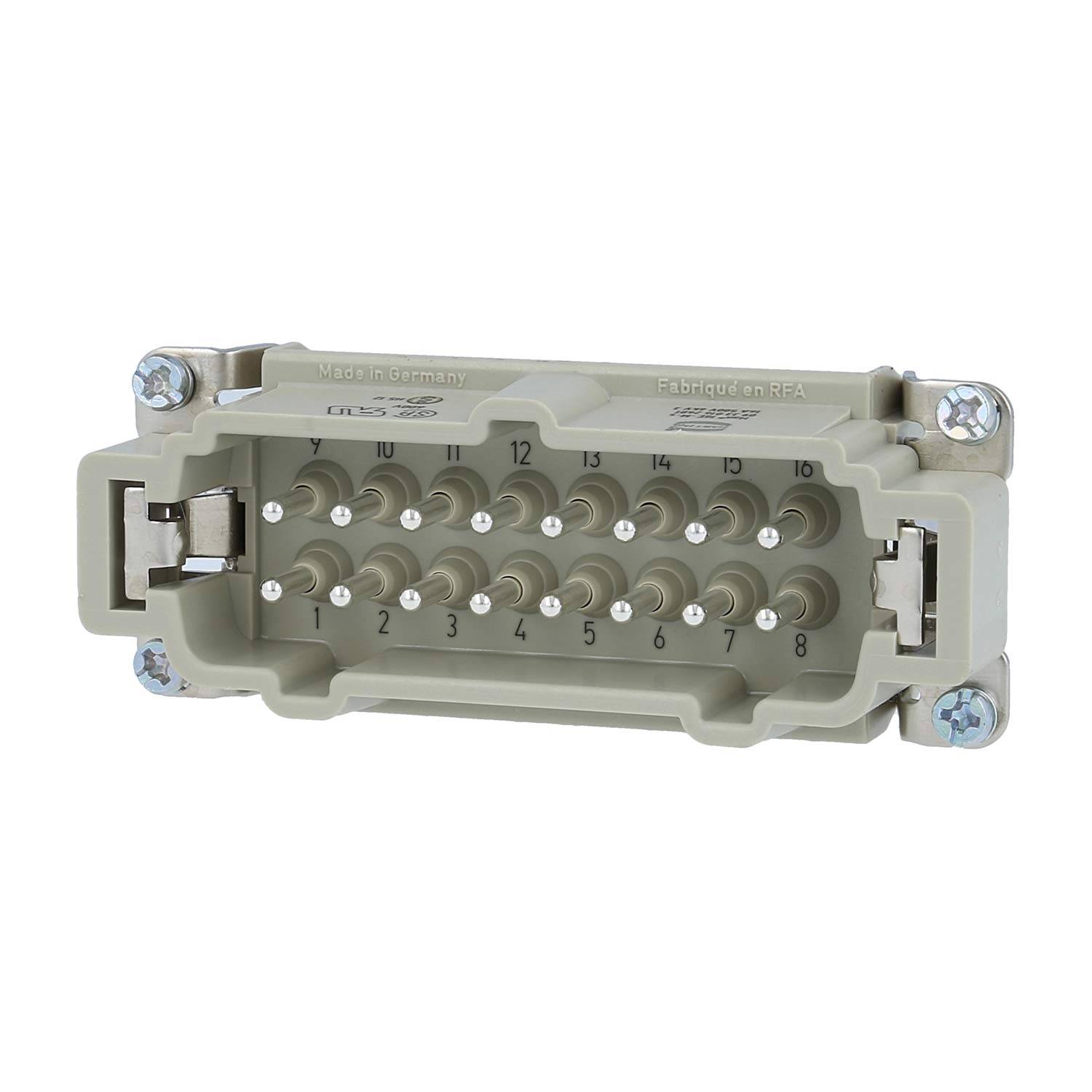 Harting 09330162601, Han 16E Stifteinsatz (M) Schraubanschluss, 16-polig+PE 500V