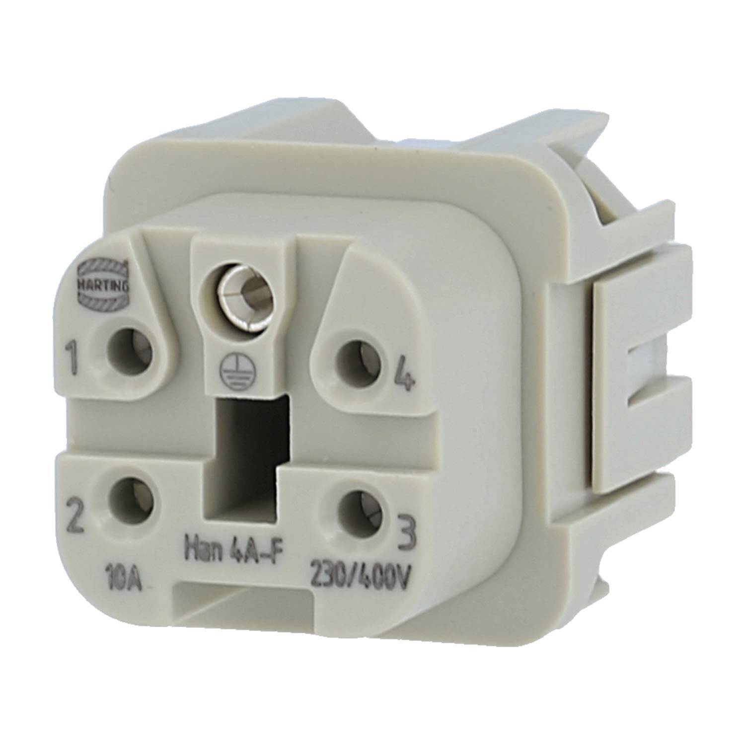 HARTING Han 4A Buchseneinsatz (F) Schraubanschluss, 4-polig+PE 230V/400V, 10A - 1 Stück-0