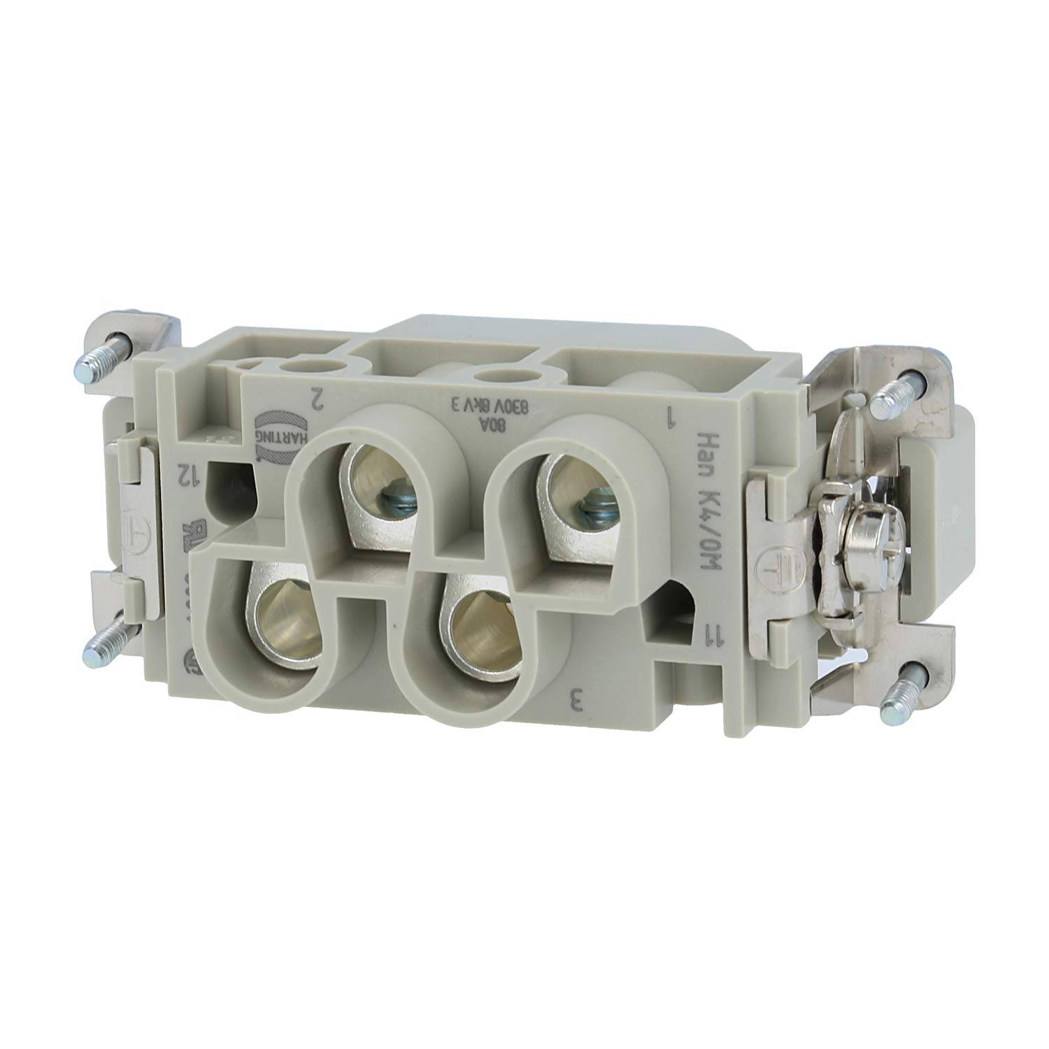 HARTING Han K4/0 Stifteinsatz (M) Schraubanschluss, 4-polig+PE 830V, 80A - 1 Stück-3