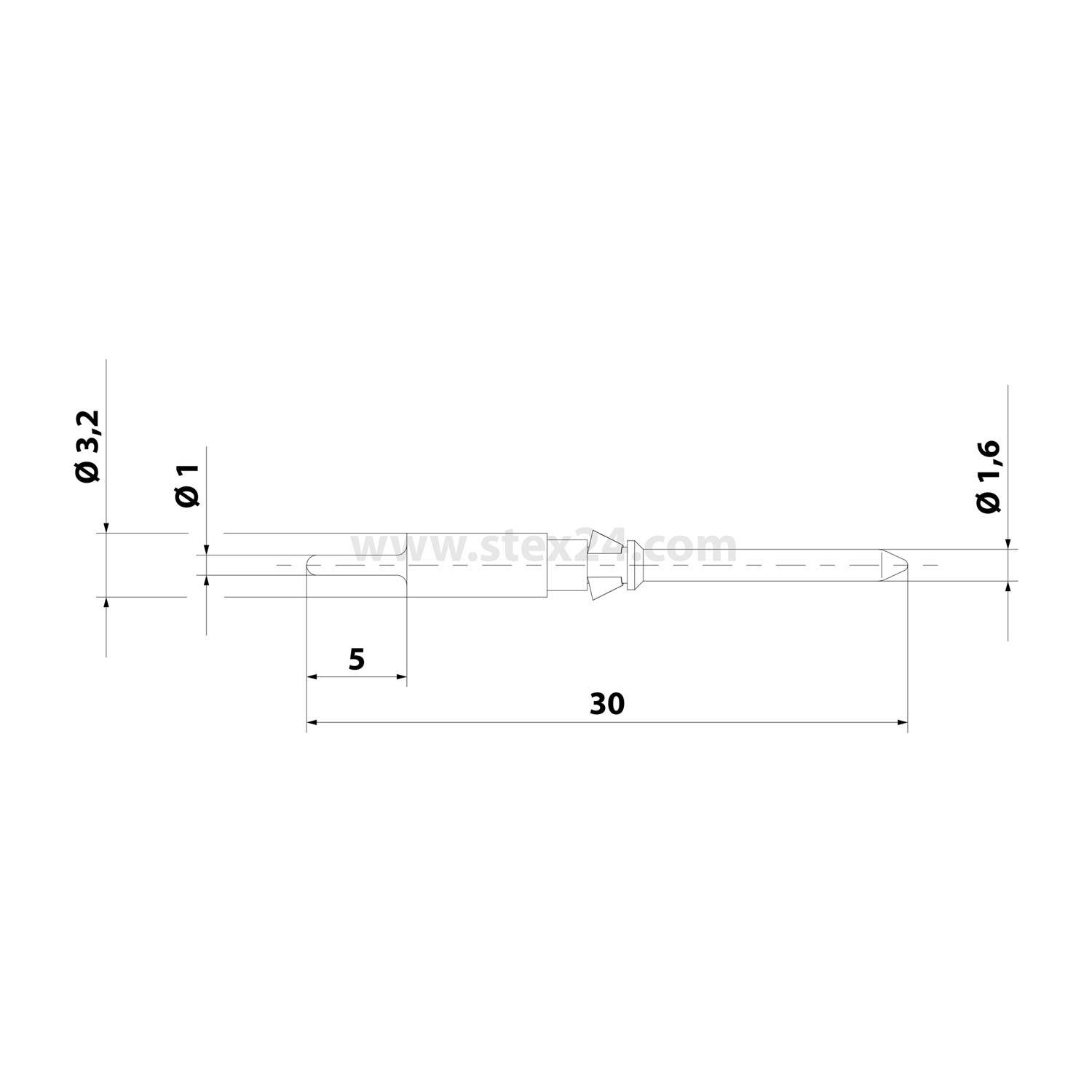 HARTING D-Leiterplattenkontakt Kontaktstift (M) silber, 1 Stück Werkstoff Kupferlegierung - 1 Stück-2