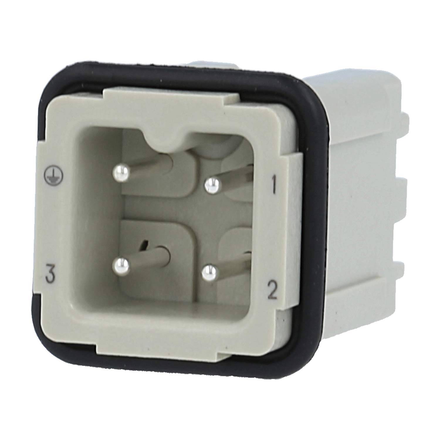 HARTING Han 3A Stifteinsatz (M) Quick-Lock-Anschluss, 3-polig+PE 230V/400V, 10A - 1 Stück-0