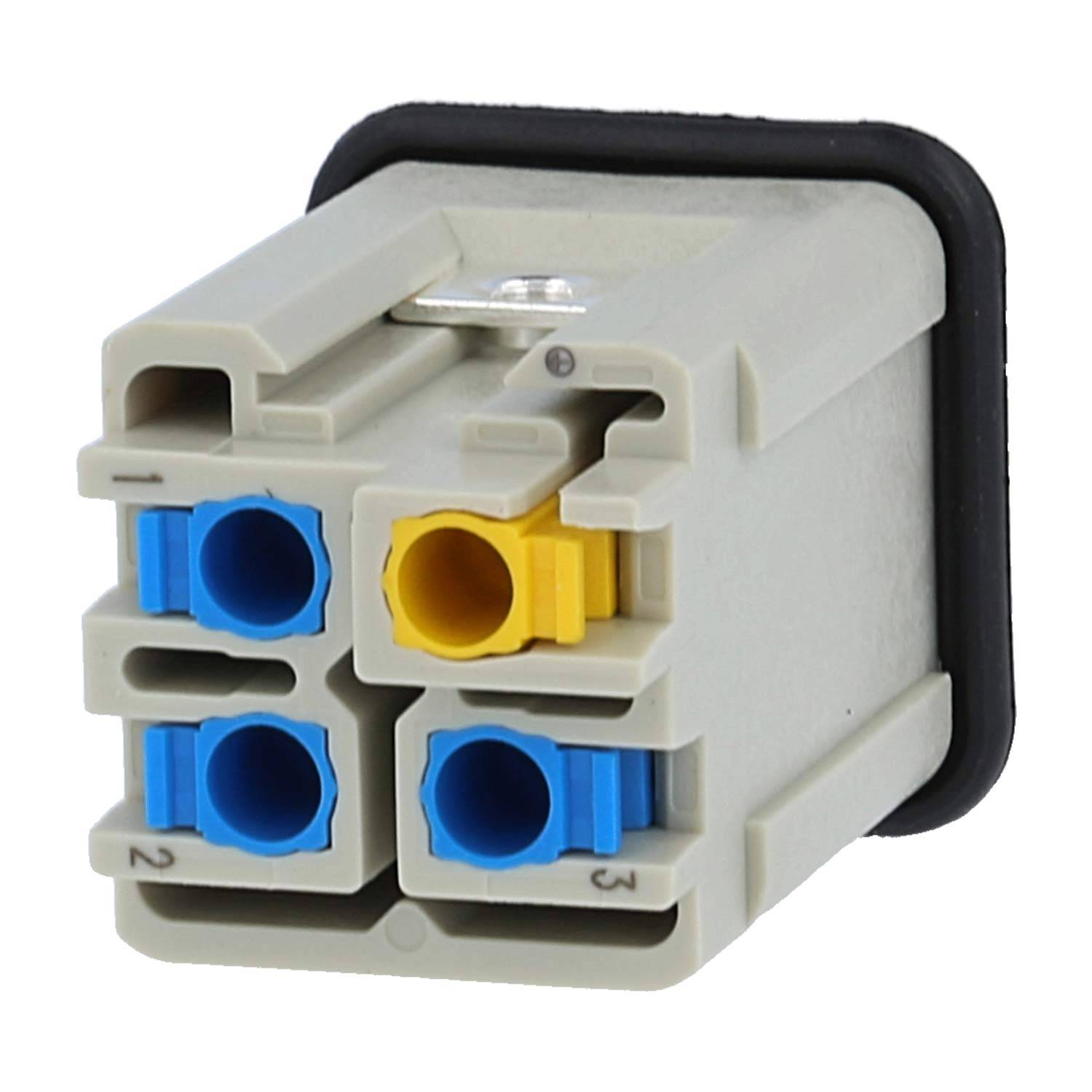 HARTING Han 3A Stifteinsatz (M) Quick-Lock-Anschluss, 3-polig+PE 230V/400V, 10A - 1 Stück-3