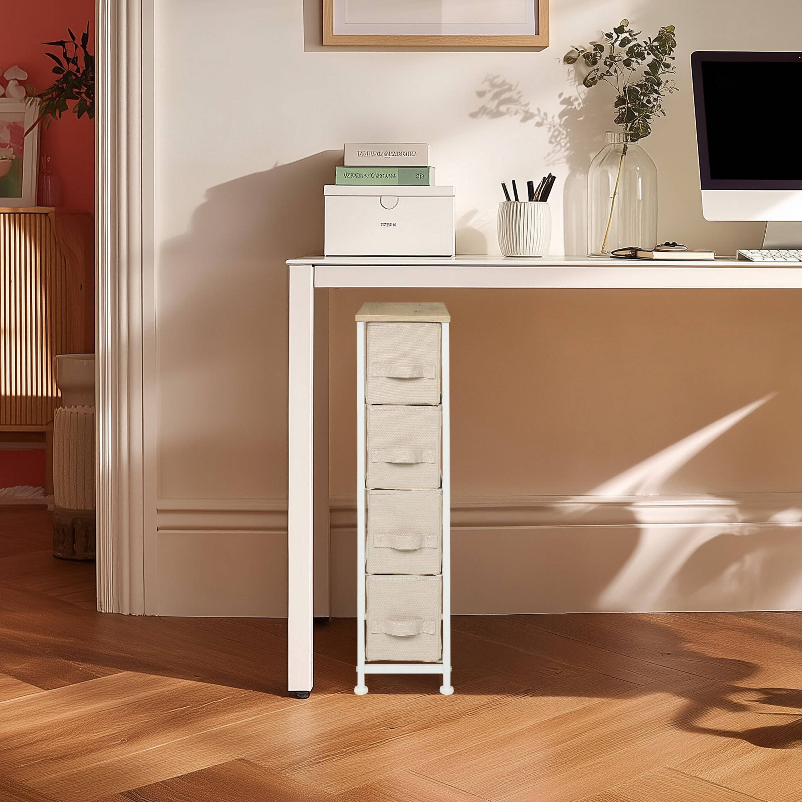 Regal FOLDRESS S 20x48x76cm 4 Fächer beige hjh LIVING-3