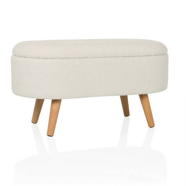 Polsterhocker STORIANO 82x41x44cm 1 Fach weiß hjh LIVING