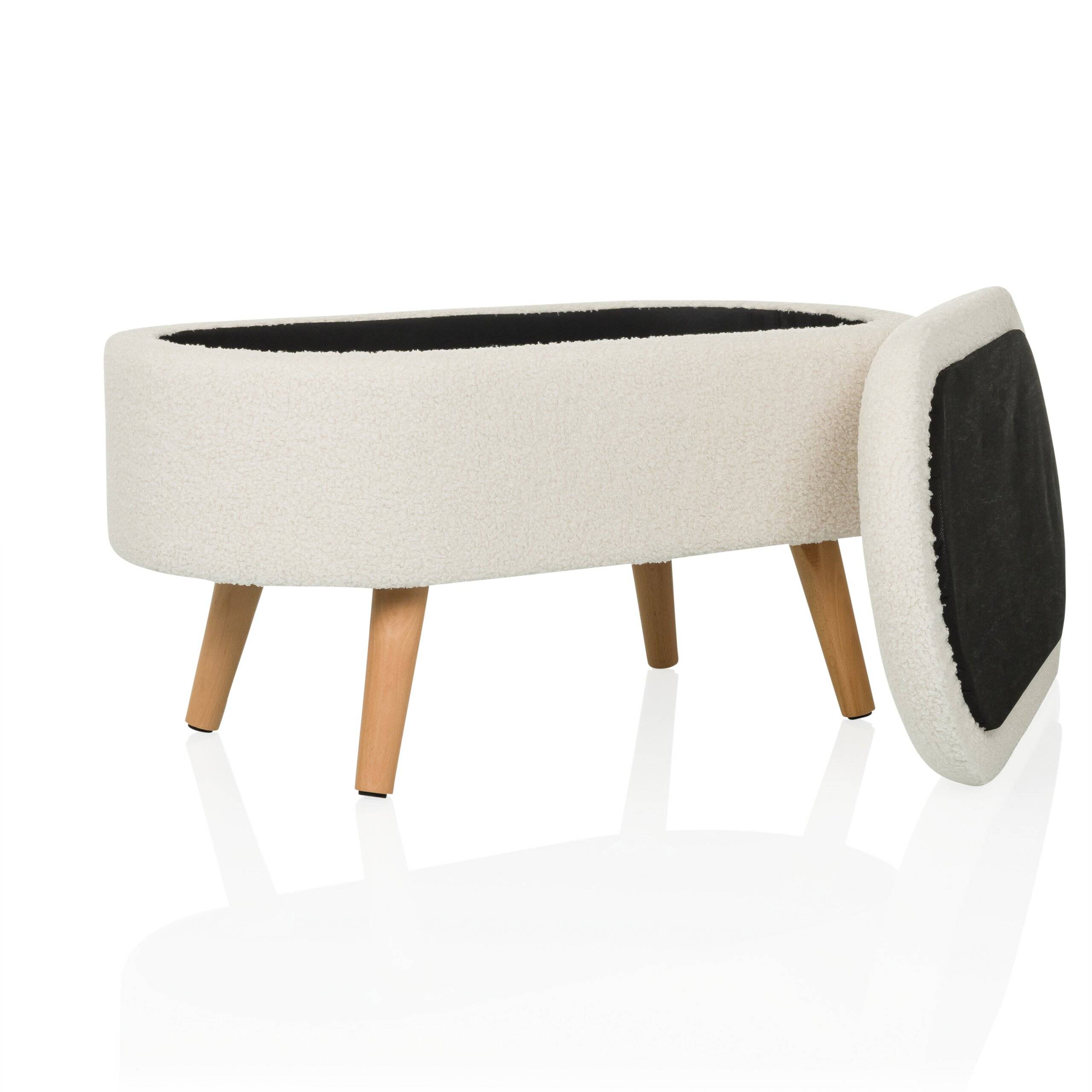 Polsterhocker STORIANO 82x41x44cm 1 Fach weiß hjh LIVING-2