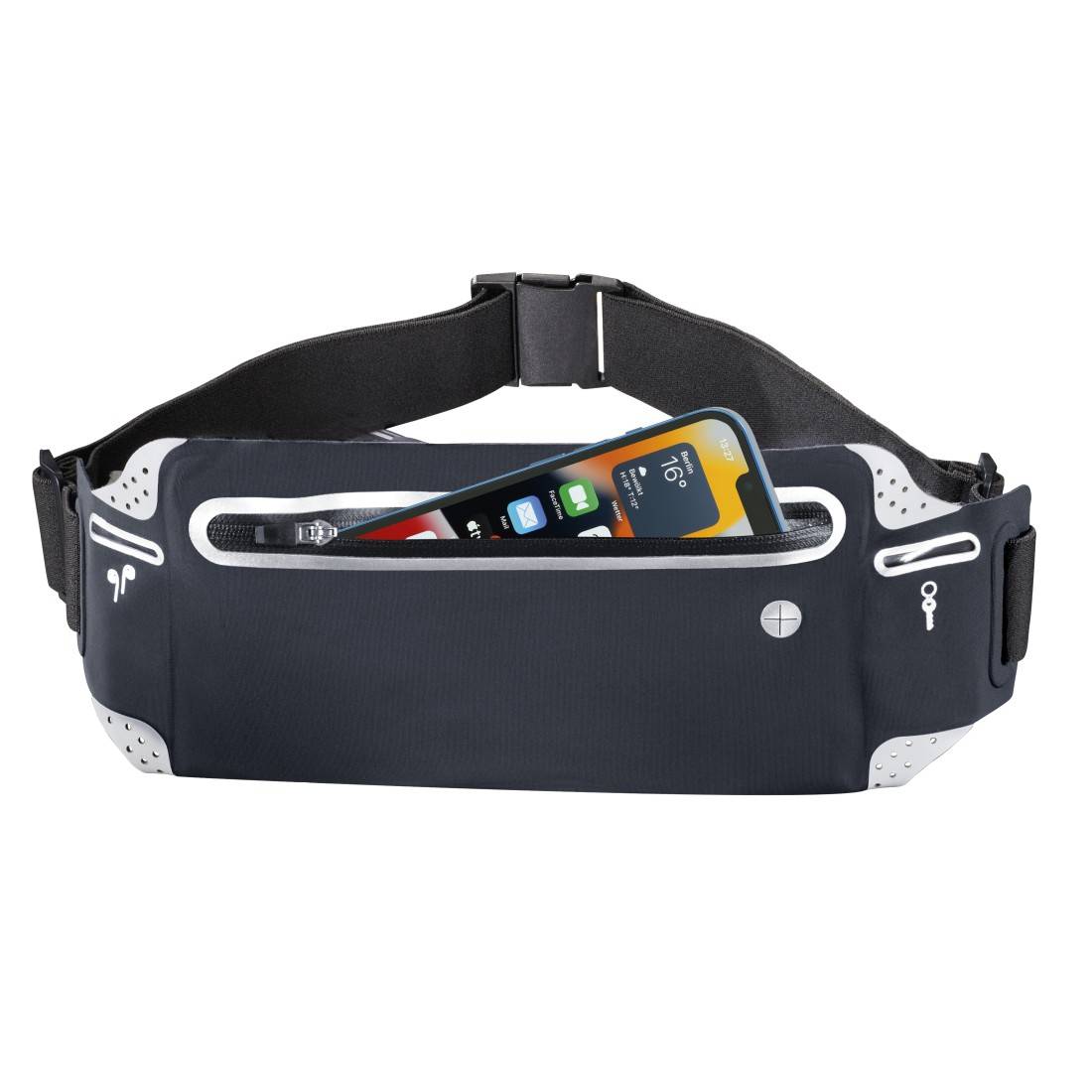hama 00177993 Gürteltasche "Finest Sports" für Handys, Laufgürtel zum Joggen etc, Anthr.-2