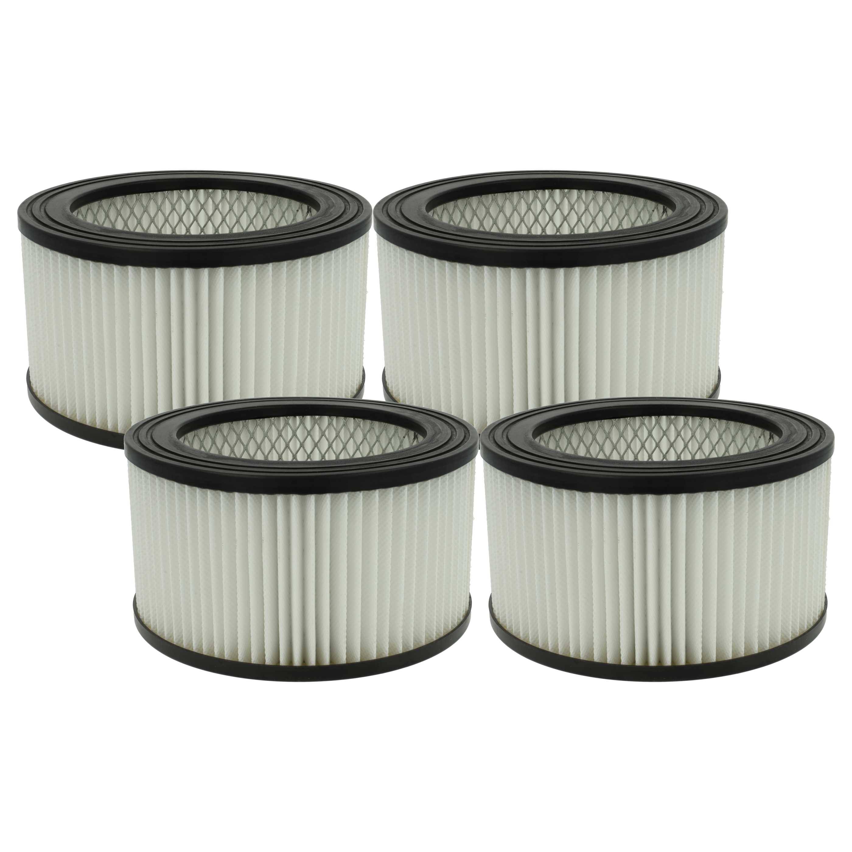 vhbw 4x Staubsaugerfilter kompatibel mit GeKo 1650 W | 2000 W Aschesauger - HEPA-Filter Schwarz Weiß-0