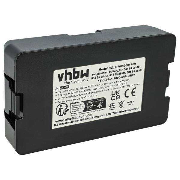 vhbw Akku Ersatz für Gardena 5848228-01 | 5848428-02, 584 84 28-02 für Rasenroboter (2Ah, 18V, Li-Ion)
