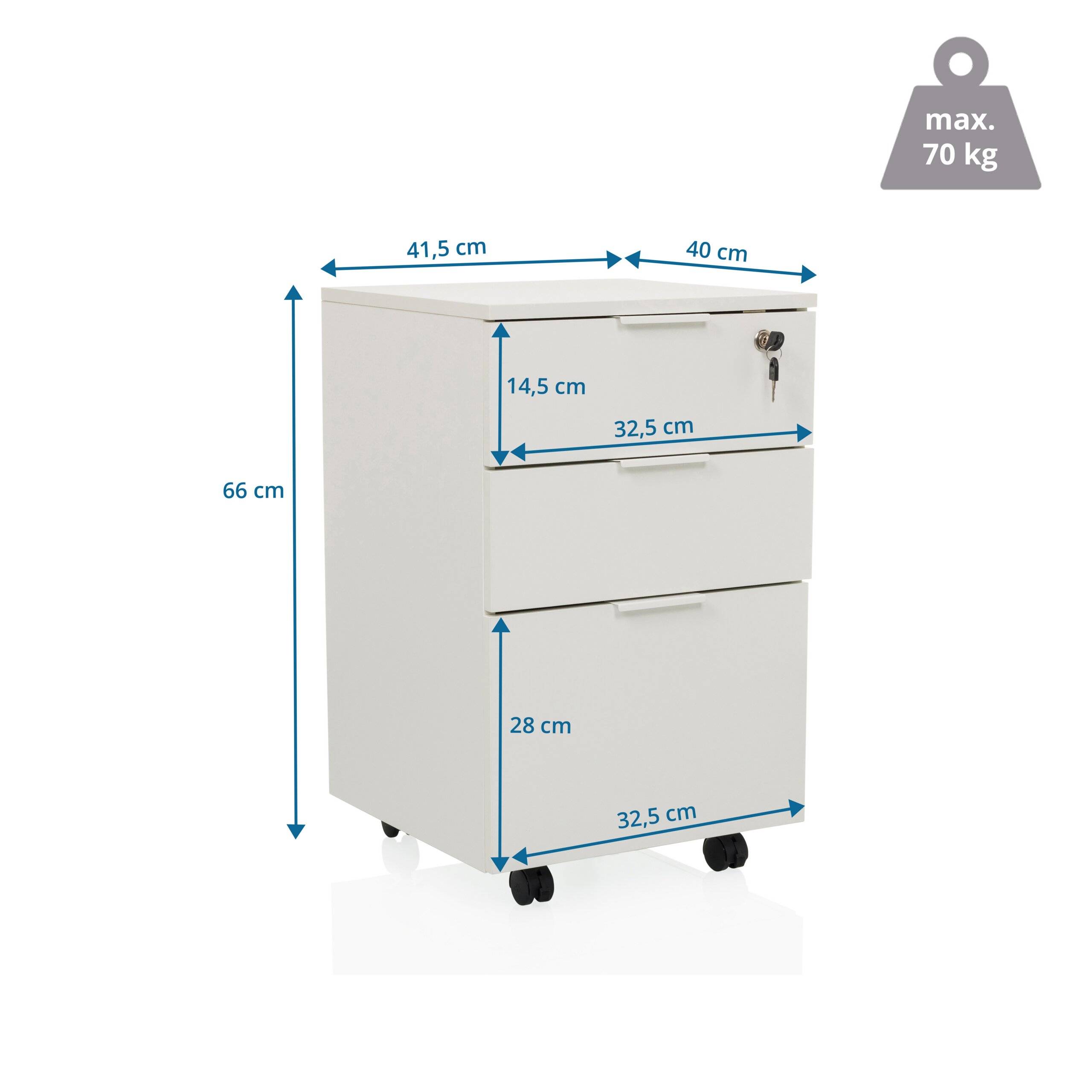 Rollcontainer Schreibtischcontainer DAVIK weiß hjh OFFICE-1