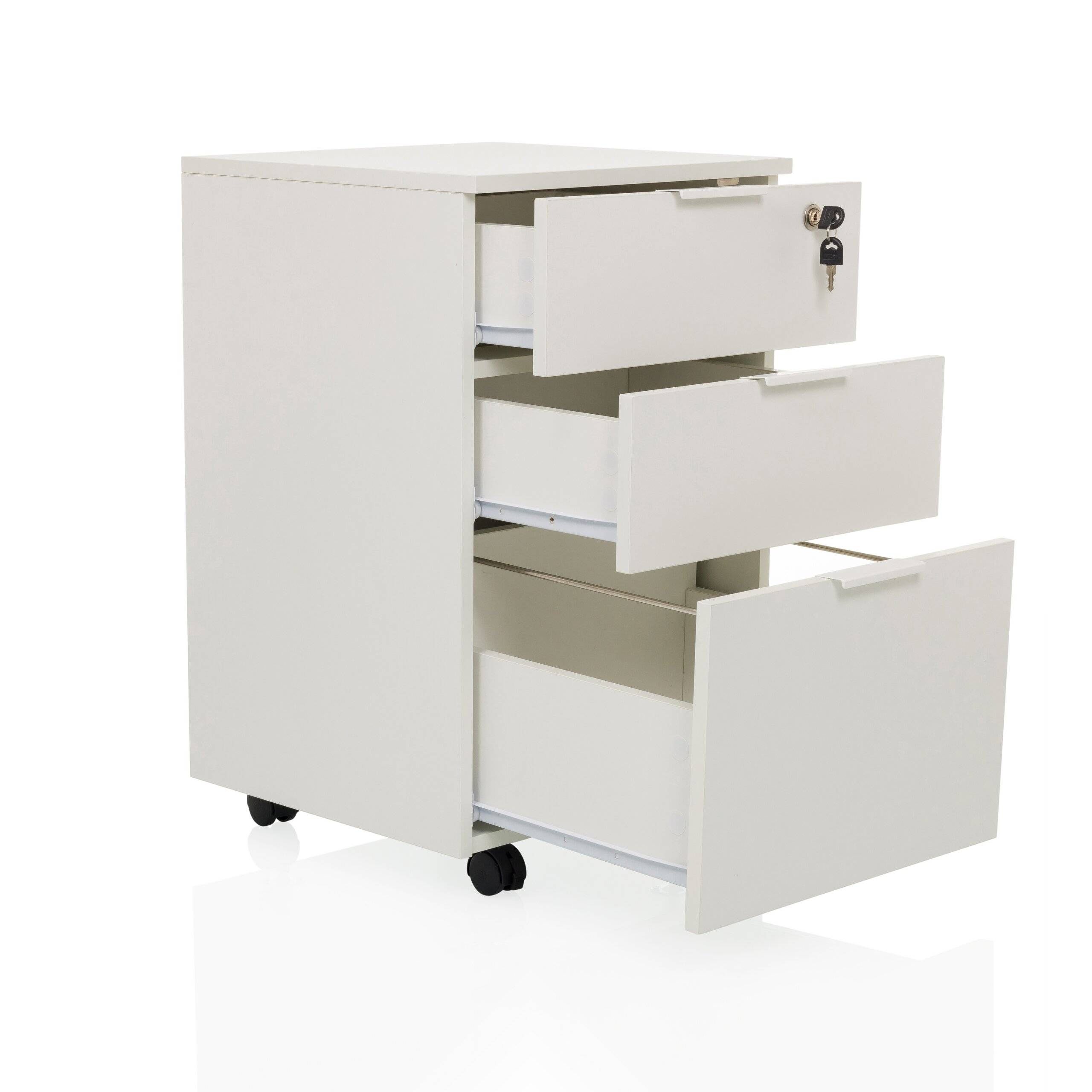 Rollcontainer Schreibtischcontainer DAVIK weiß hjh OFFICE-2