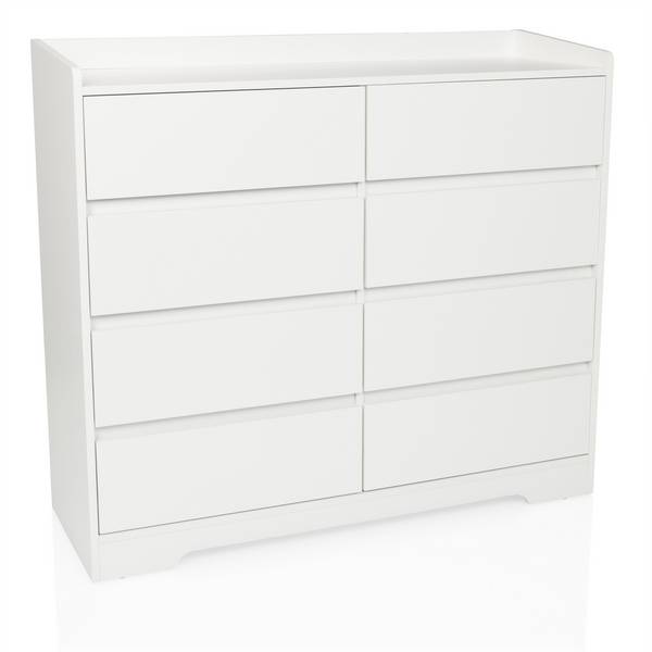 Sideboard Kommode OSOYRO 110x38x98 cm 8 Schubladen weiß hjh LIVING