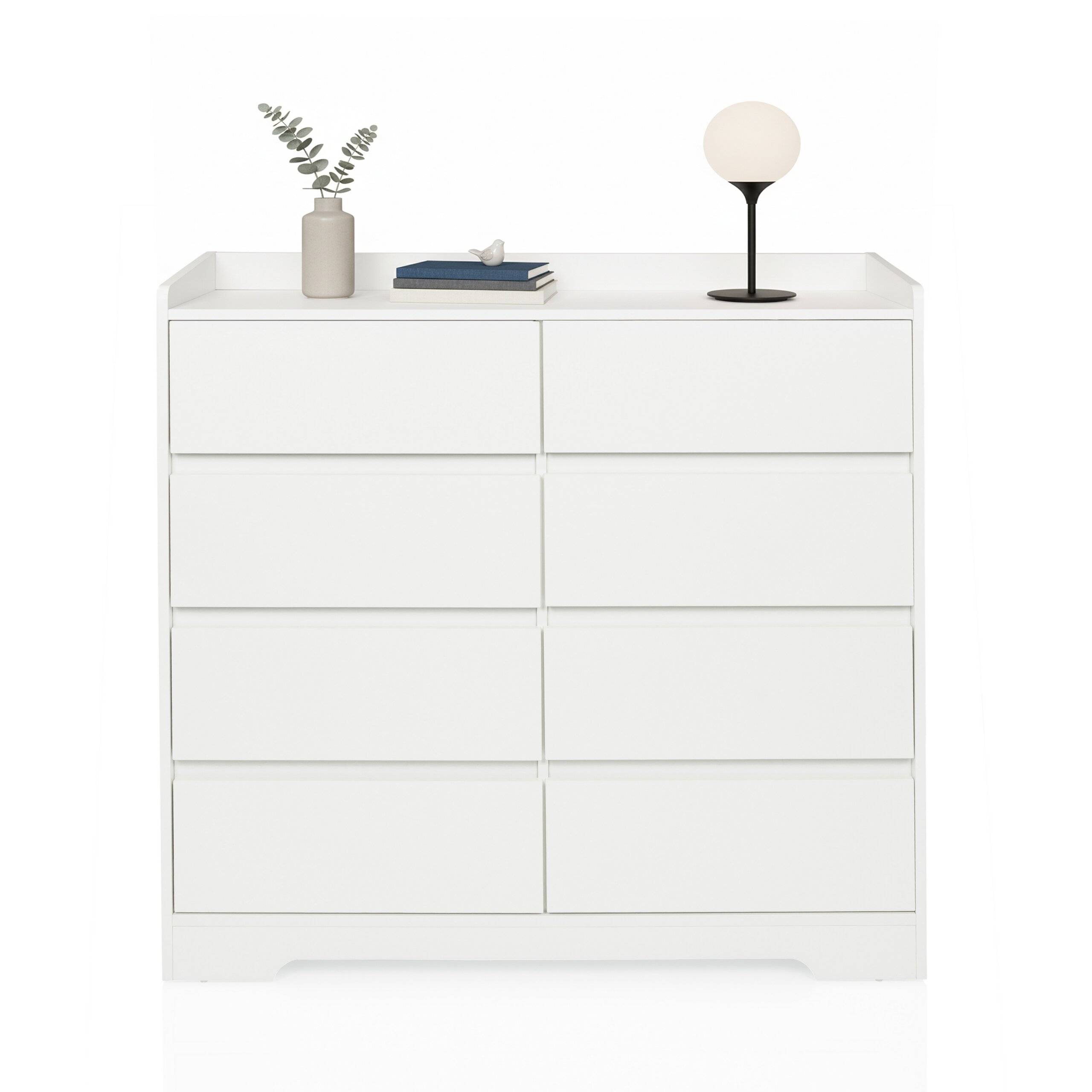 Sideboard Kommode OSOYRO 110x38x98 cm 8 Schubladen weiß hjh LIVING-2