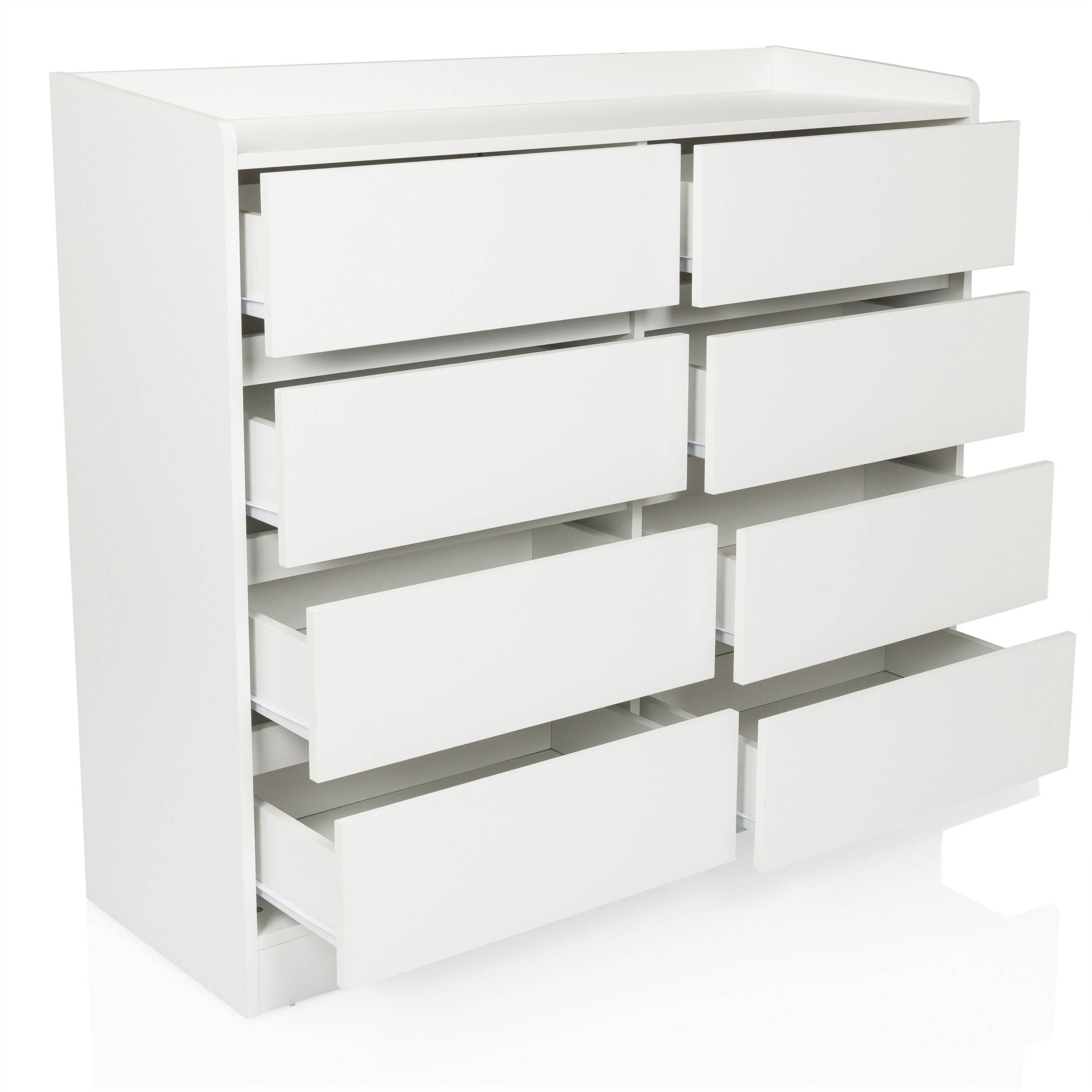 Sideboard Kommode OSOYRO 110x38x98 cm 8 Schubladen weiß hjh LIVING-3
