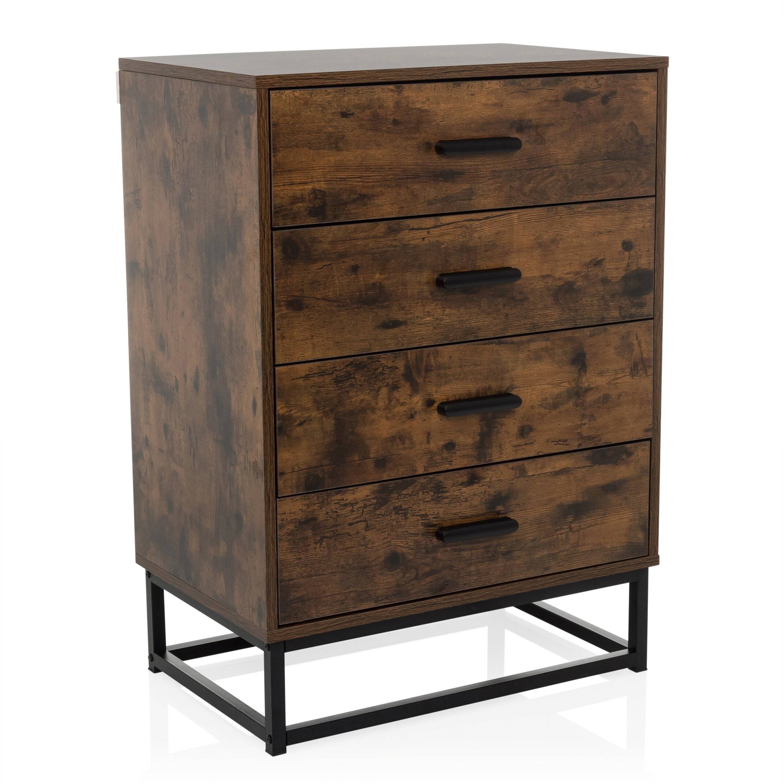 Sideboard Kommode VINSTRA 60x38,5x83,3 cm 4 Schubladen braun hjh LIVING-0