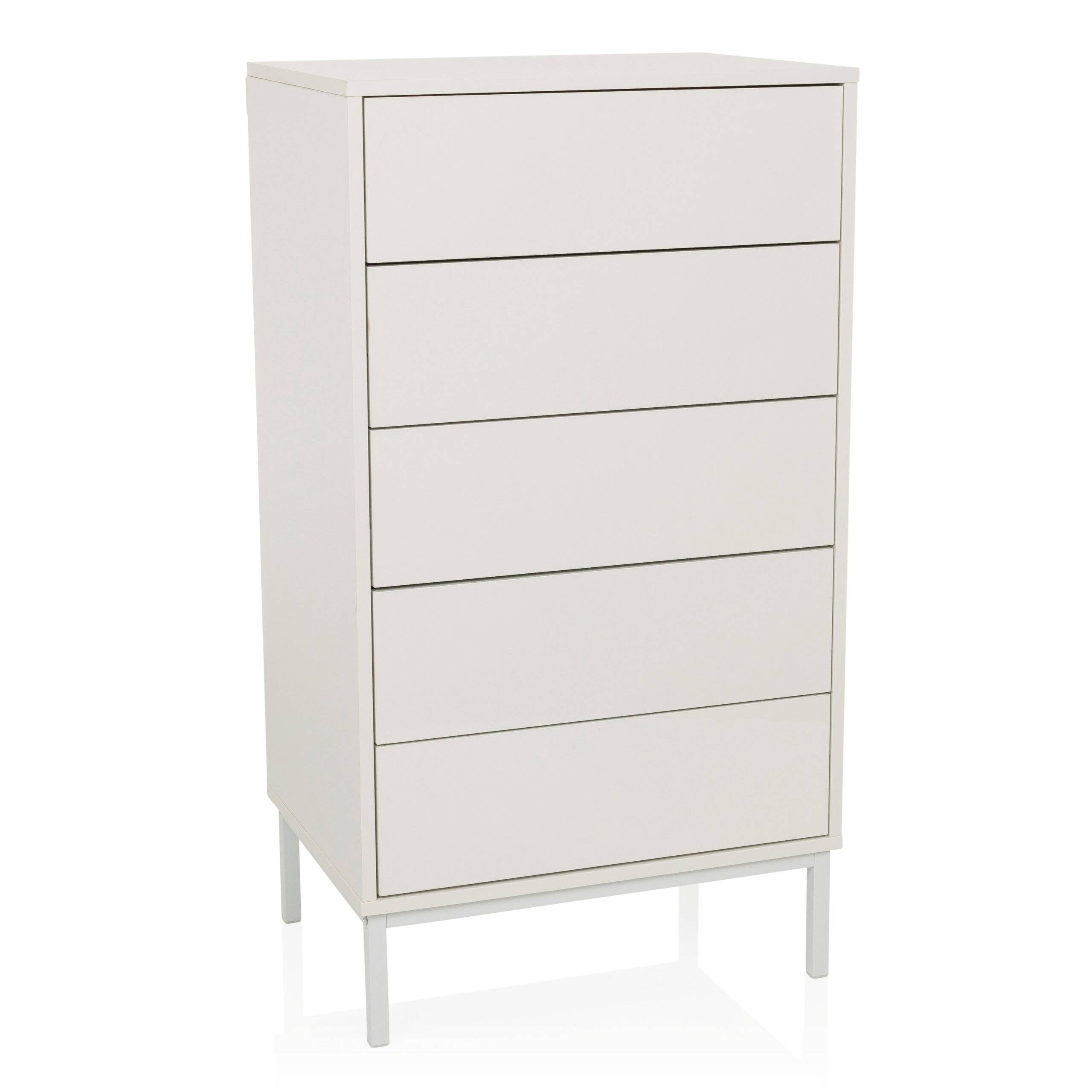 Sideboard Kommode BJORDAL 55x40x100 cm 5 Schubladen weiß hjh LIVING-0