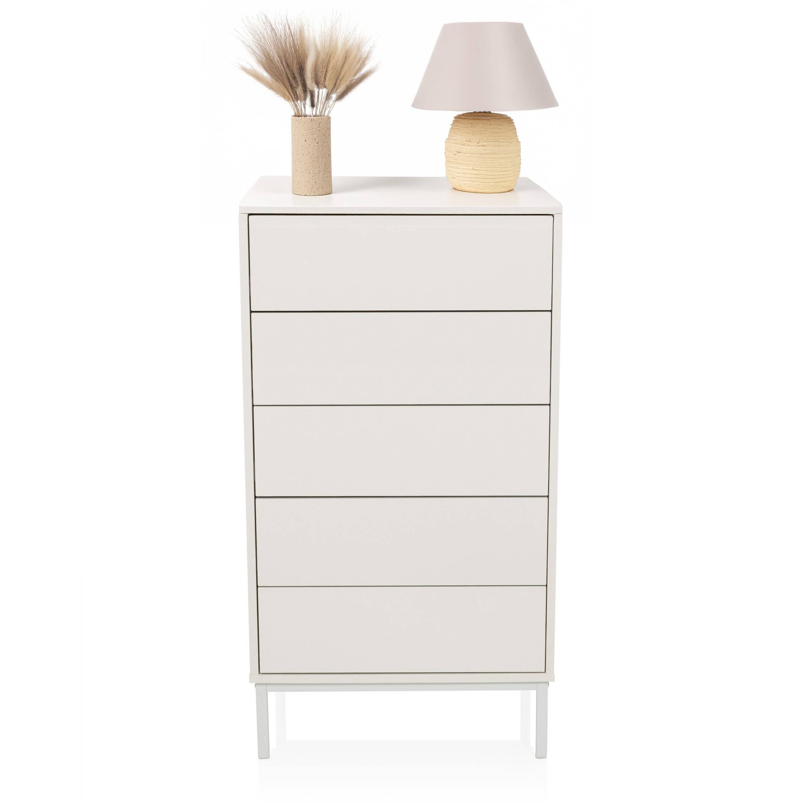 Sideboard Kommode BJORDAL 55x40x100 cm 5 Schubladen weiß hjh LIVING-2