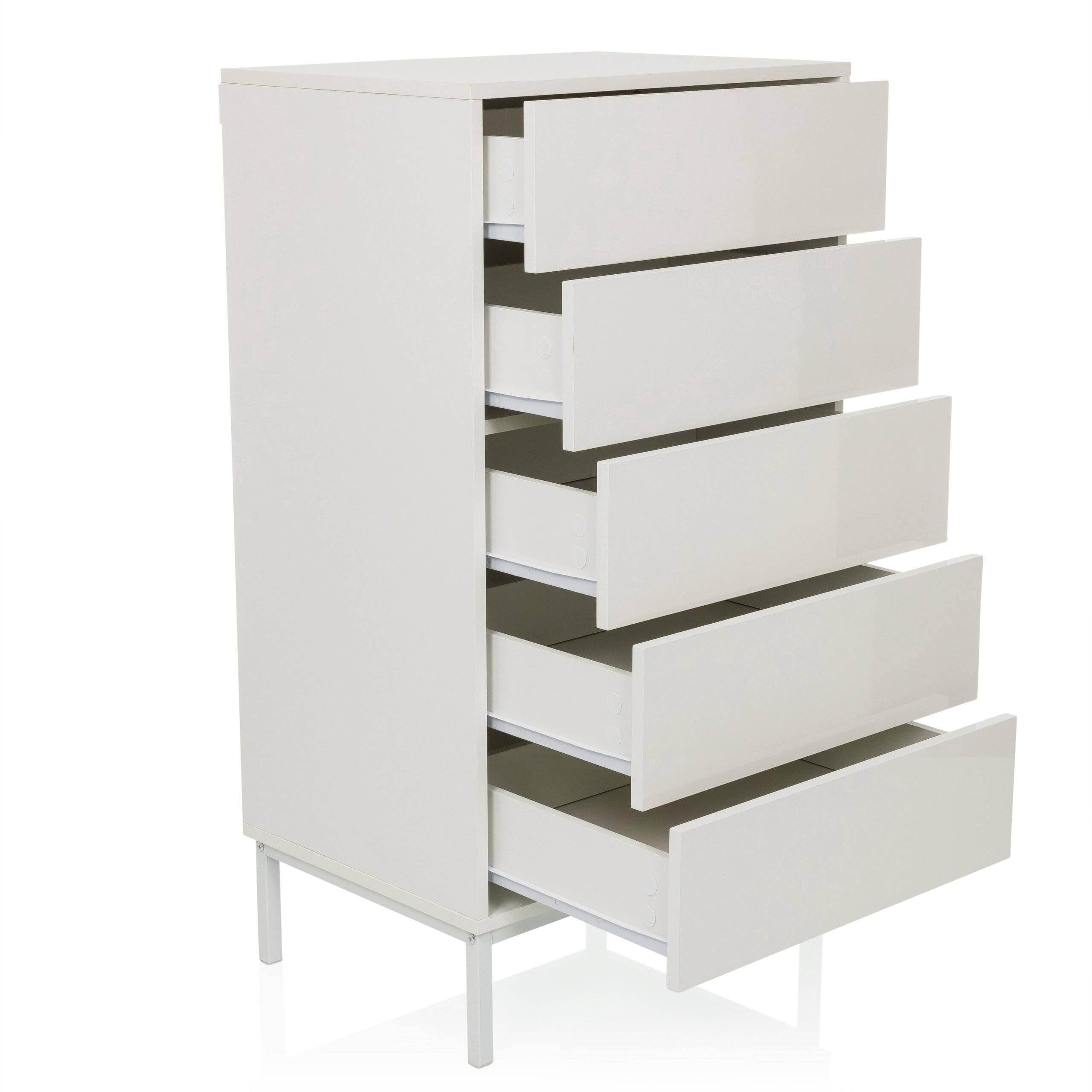 Sideboard Kommode BJORDAL 55x40x100 cm 5 Schubladen weiß hjh LIVING-3