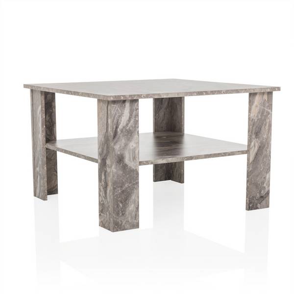 Beistelltisch Couchtisch Sofatisch BISMO 70x70 cm Mamoroptik grau hjh LIVING