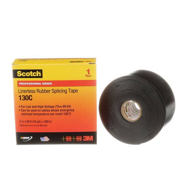 3M Scotch 130C E-P-Kautschukband, 9 m x 19 mm, schwarz