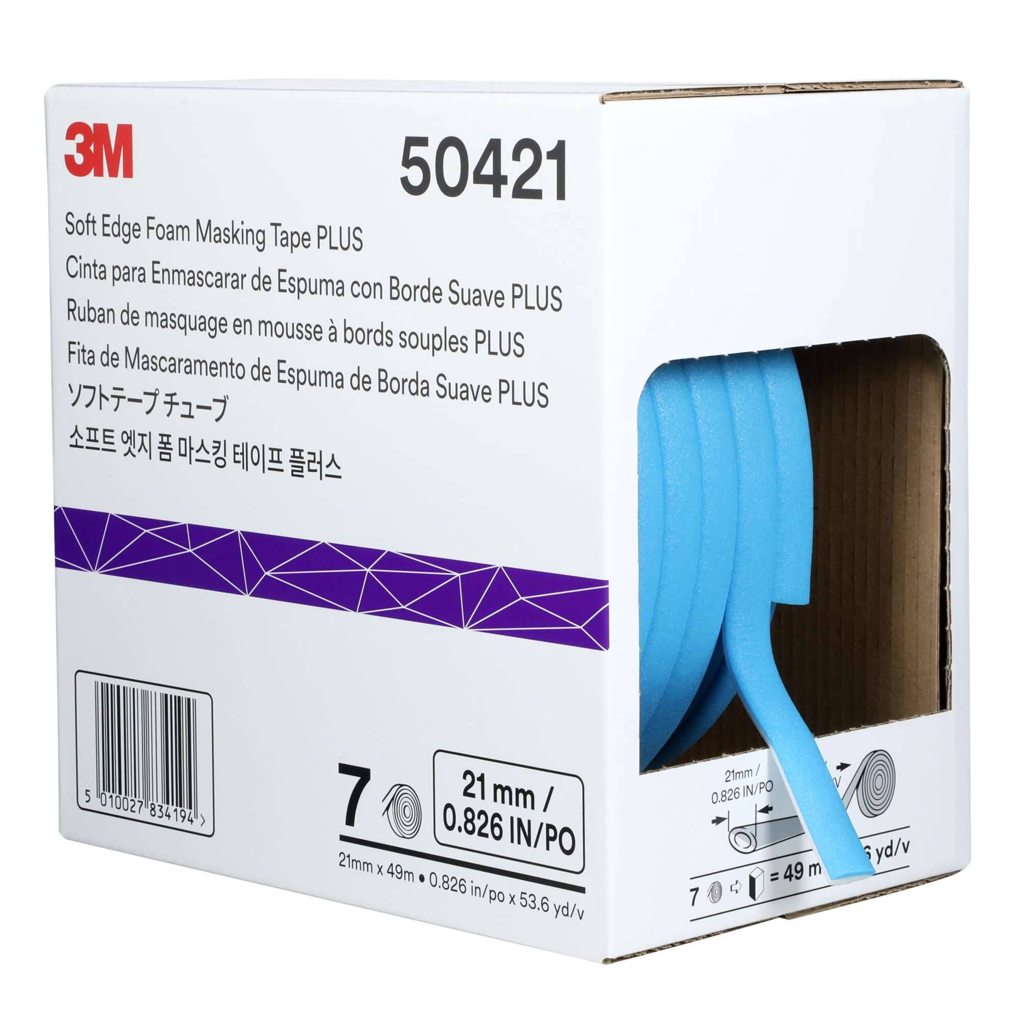 3M 50421 Weichrand Abdeckband Plus, 49 m x 21 mm, blau-0