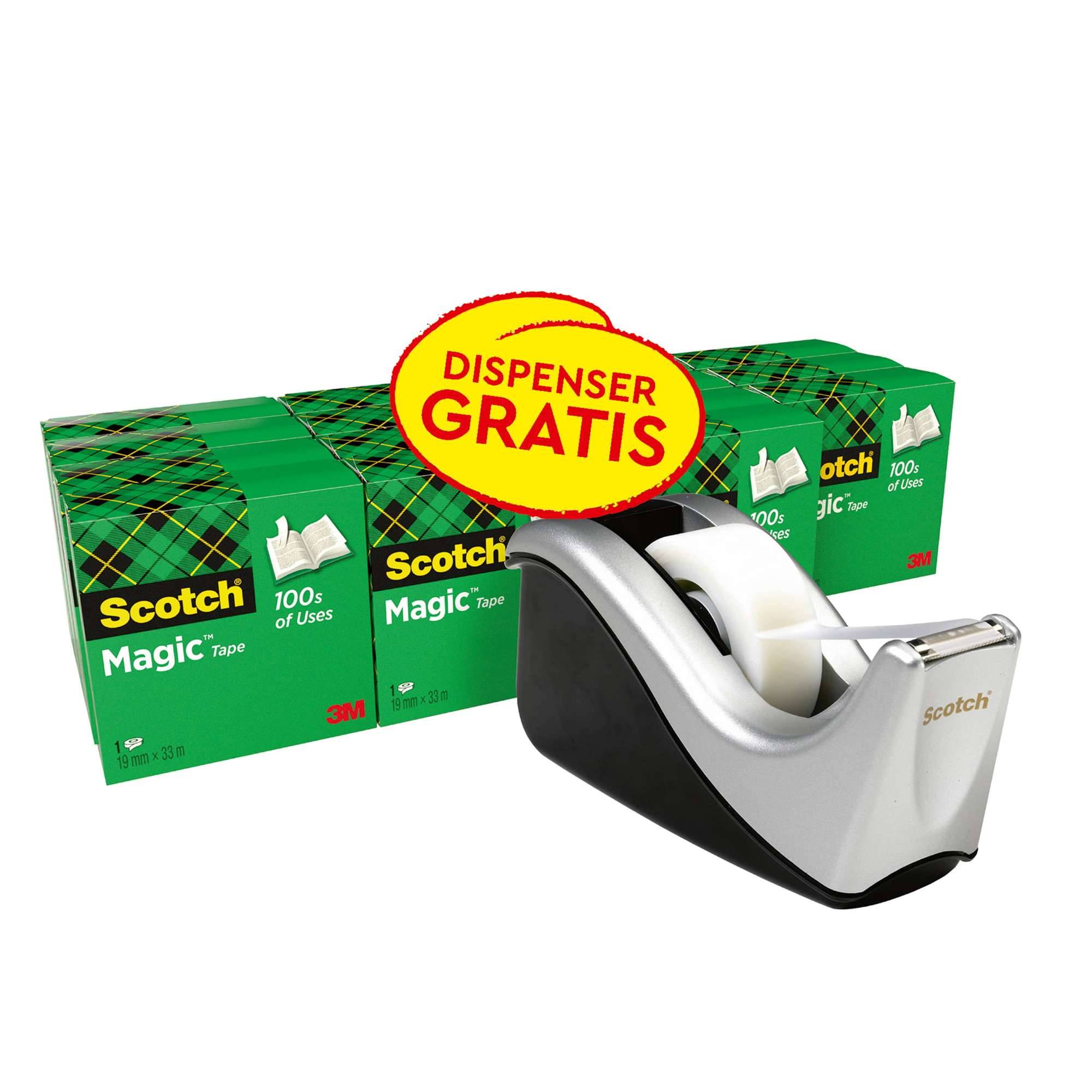 3M 8R16C60 Scotch Magic Unsichtbares Klebeband, 33 m x 19 mm, transparent