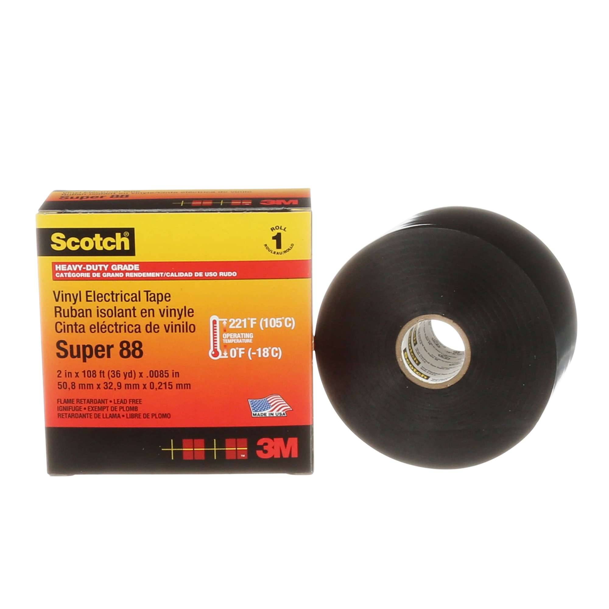 3M Scotch Super 88 Vinyl Elektro-Isolierband, 33 m x 50.8 mm, schwarz