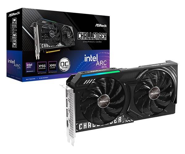ASRock Challenger Intel Arc B570 10 GB OC Grafikkarten GDDR6 PCIe 4.0 x8 3 x DisplayPort HDMI-6