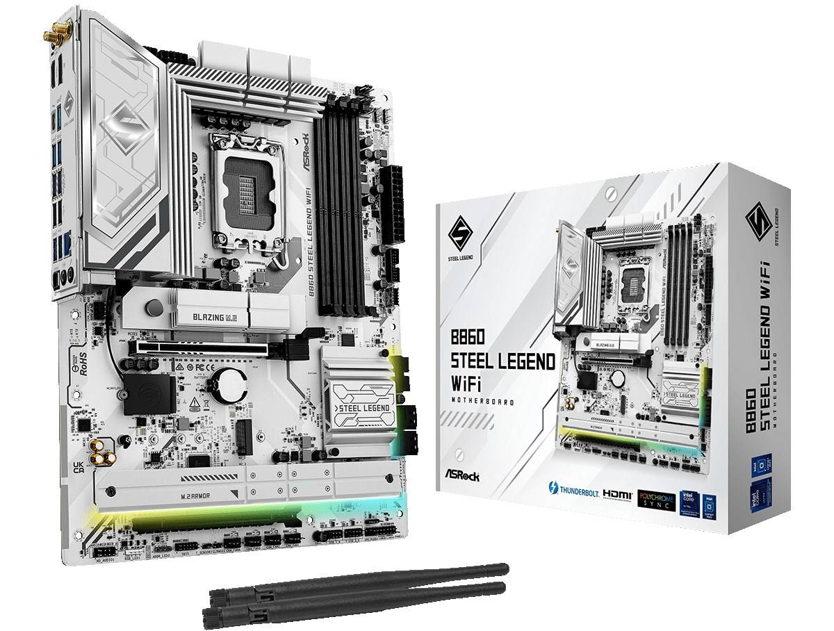 ASRock B860 Steel Legend WiFi 1851 ATX HDMI/DP DDR5 Multimedia-Technik Mainboards INTEL-5