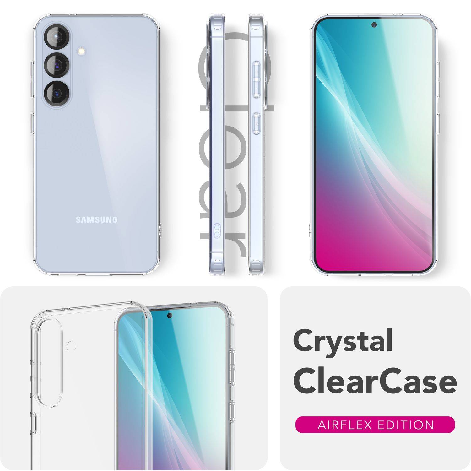 NALIA Handyhülle „GLAZE“ für Samsung Galaxy S25 – Transparente Silikon Schutz Hülle-2