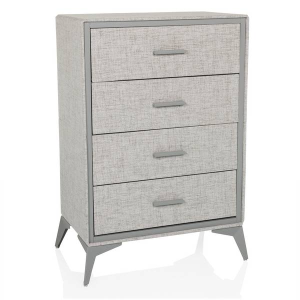 Kommode SKUFFY 64x35x90cm 4 Schubladen grau hjh LIVING