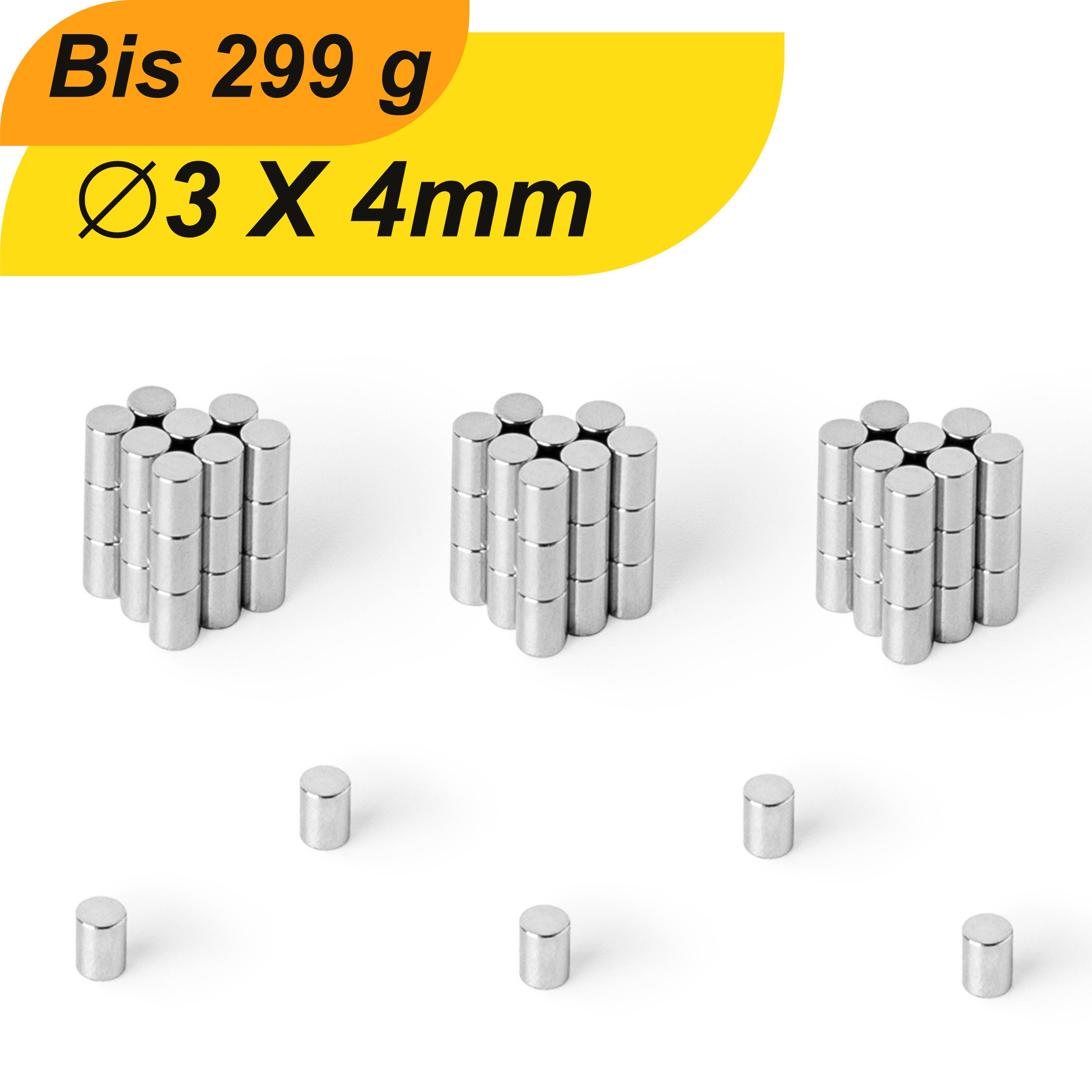 200 Stück Neodym Magnet 3mm x 4mm Supermagnete hohe Haftkraft Scheibenmagnet-0
