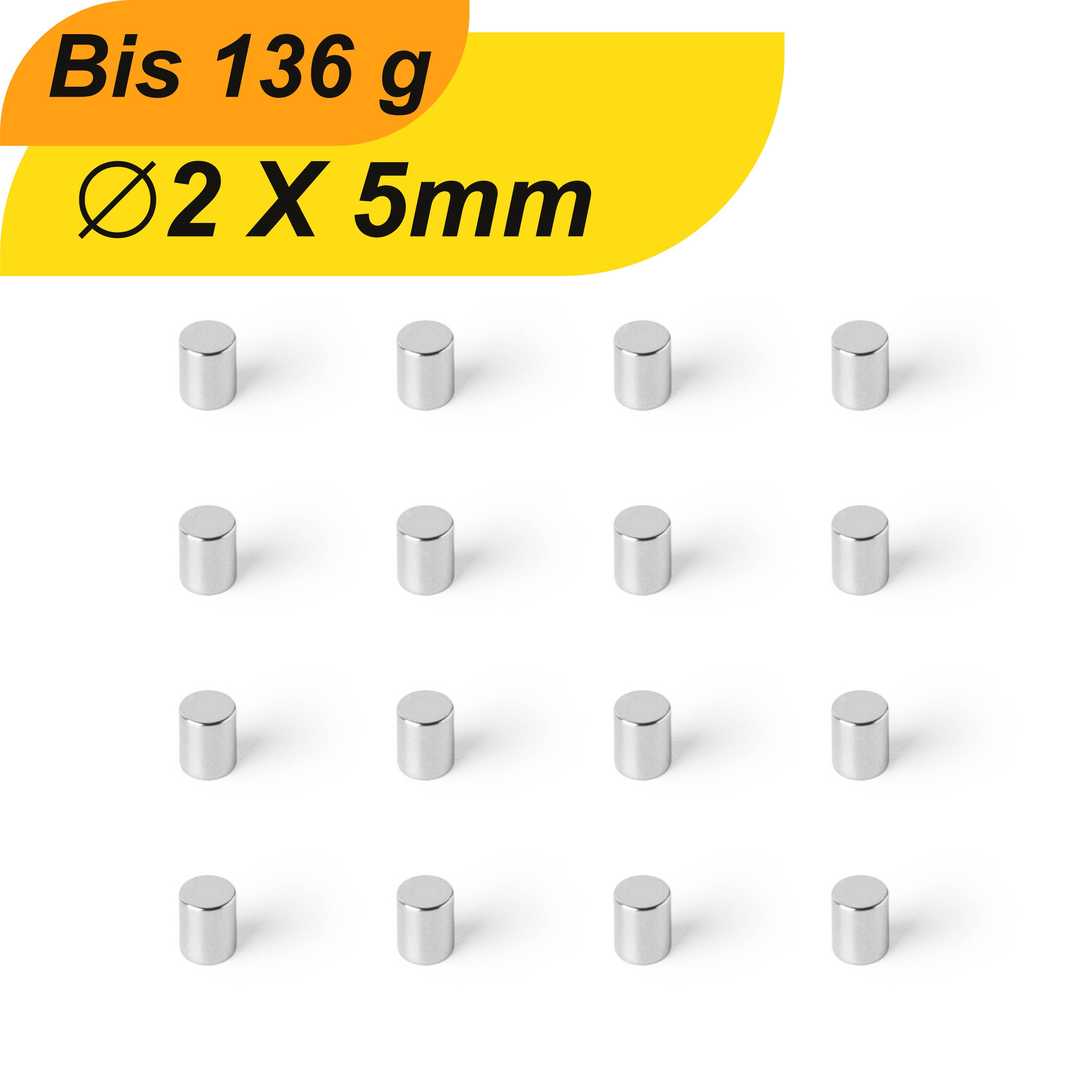 200 Stück Neodym Magnet 2mm x 5mm Supermagnete hohe Haftkraft Scheibenmagnet-0