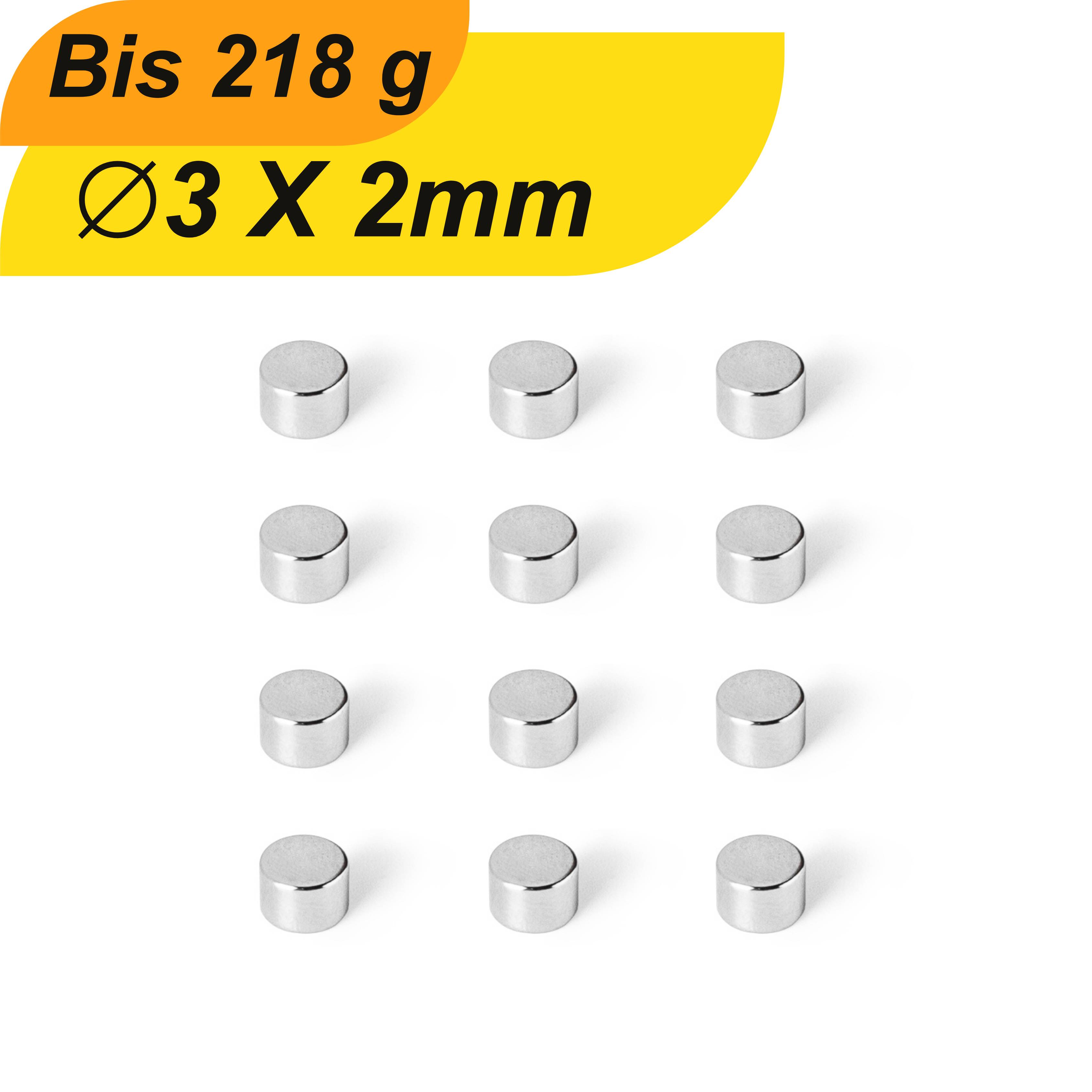 100 Stück Neodym Magnet 3mm x 2mm Supermagnete hohe Haftkraft Scheibenmagnet-0