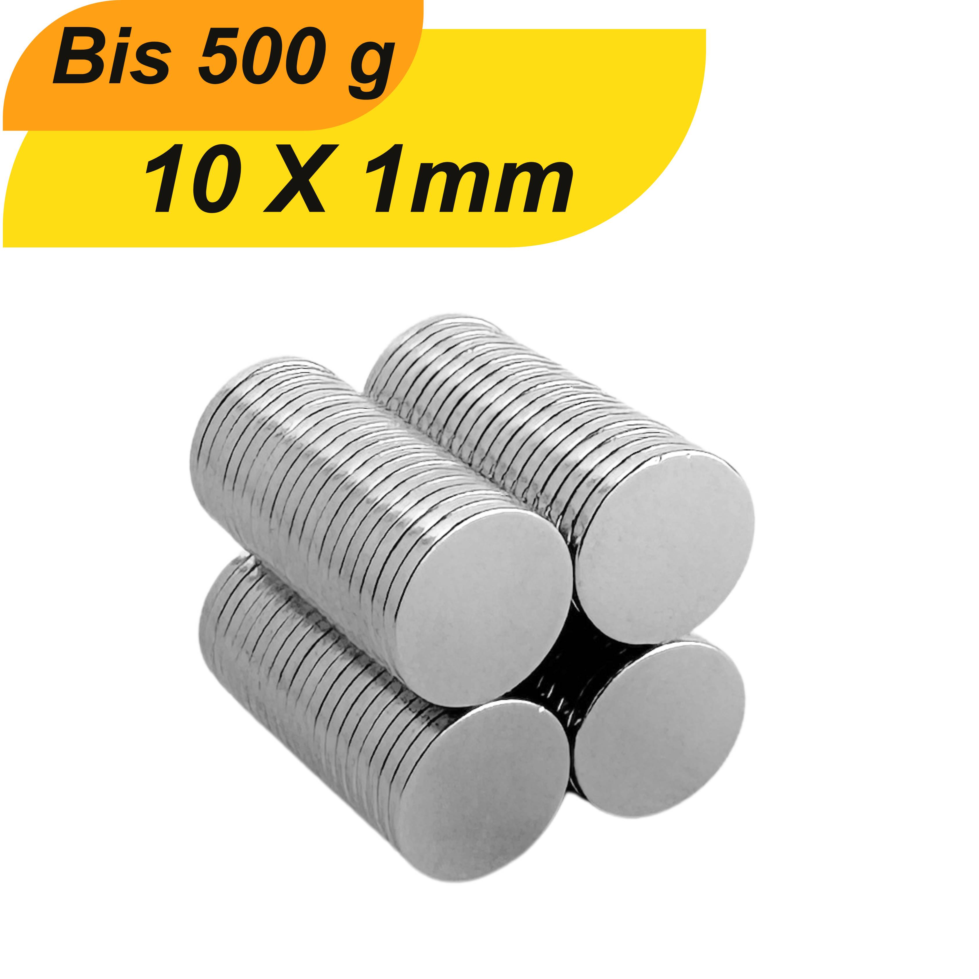 1 Stück Neodym Magnet 10mm x 1mm Supermagnete hohe Haftkraft Scheibenmagnet-0