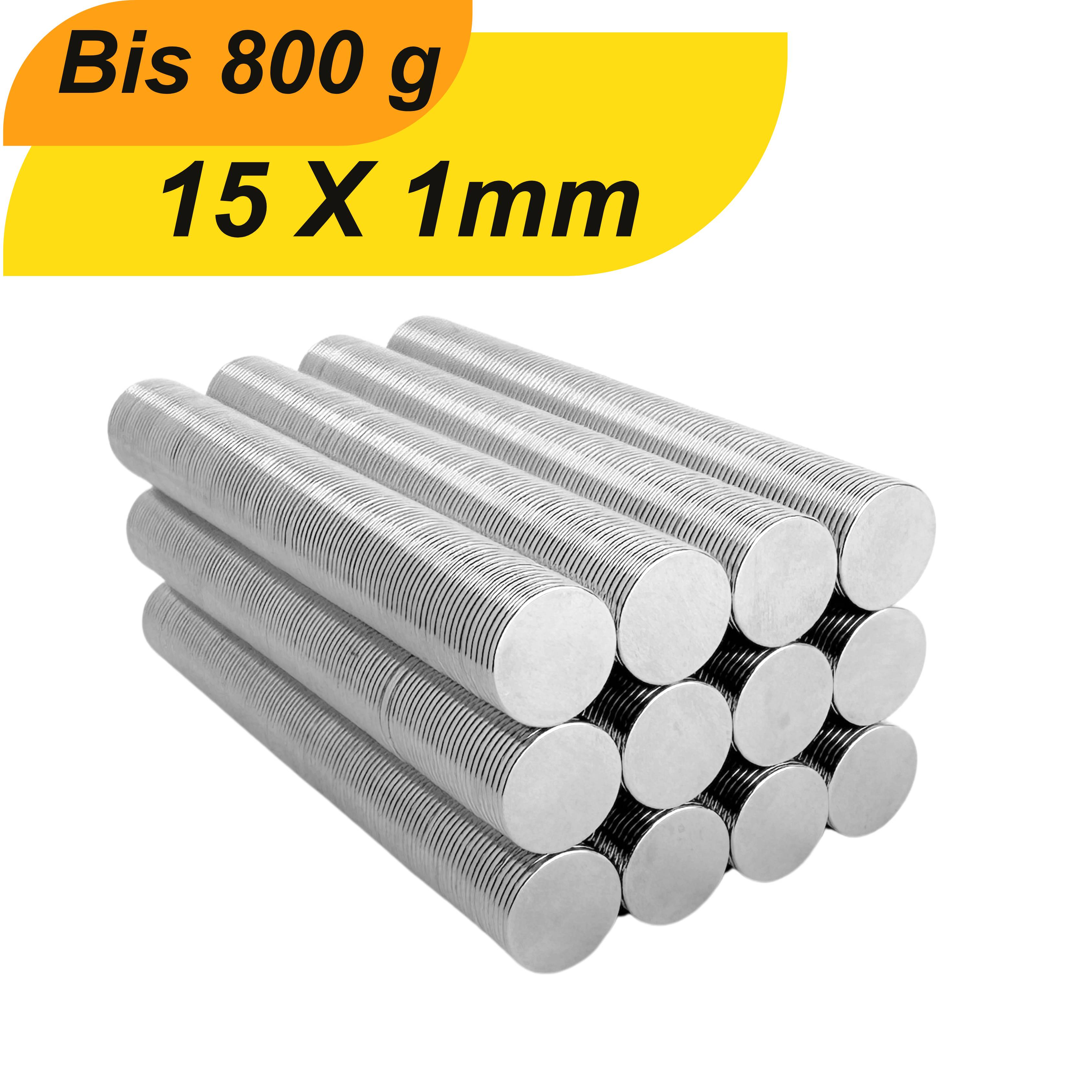20 Stück Neodym Magnet 15mm x 1mm Supermagnete hohe Haftkraft Scheibenmagnet-0